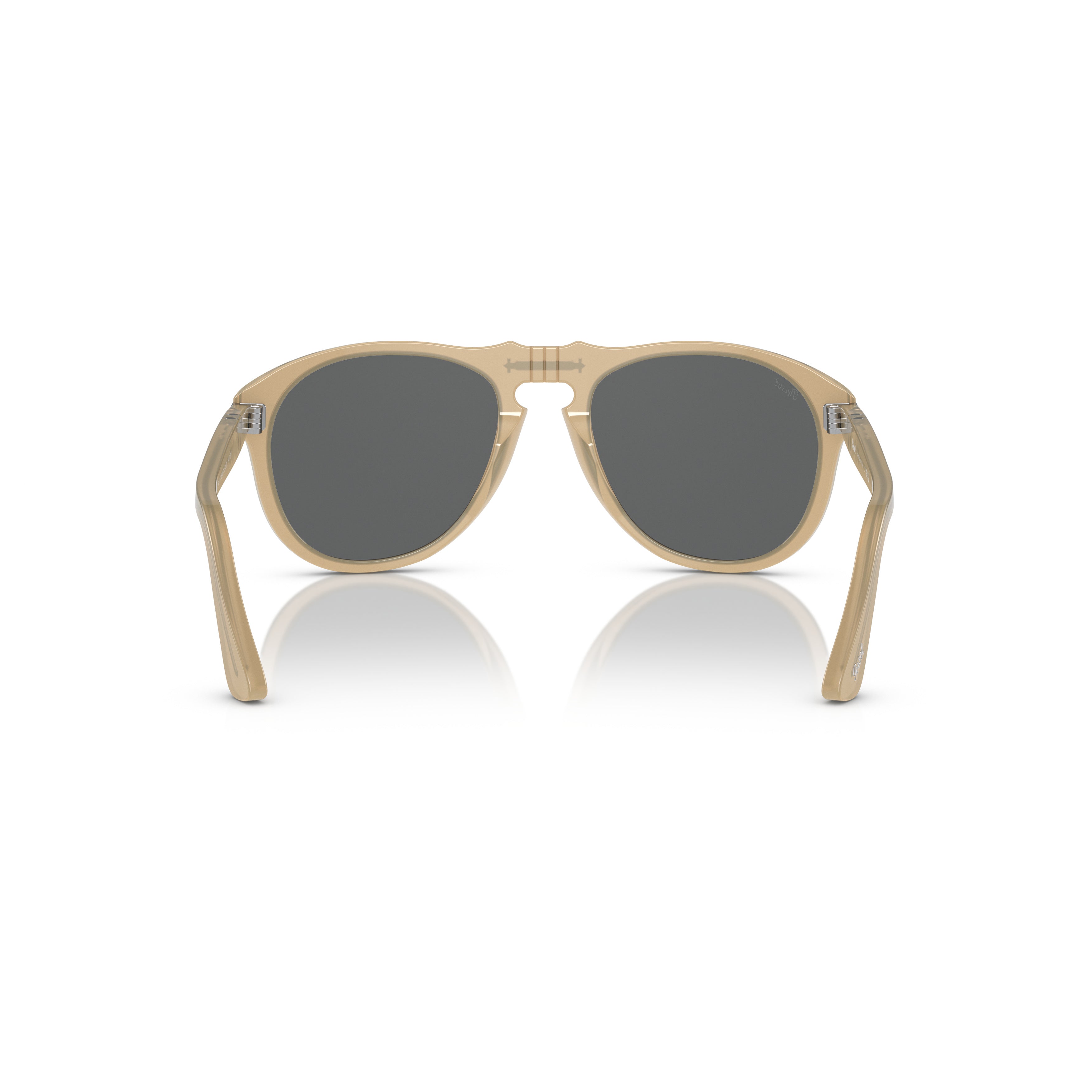 0po0649 Translucent Beige Aviator Sunglasses with Double Bridge