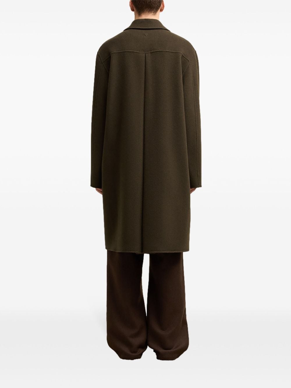 Coffee Brown Wool-Cashmere Blend Coat