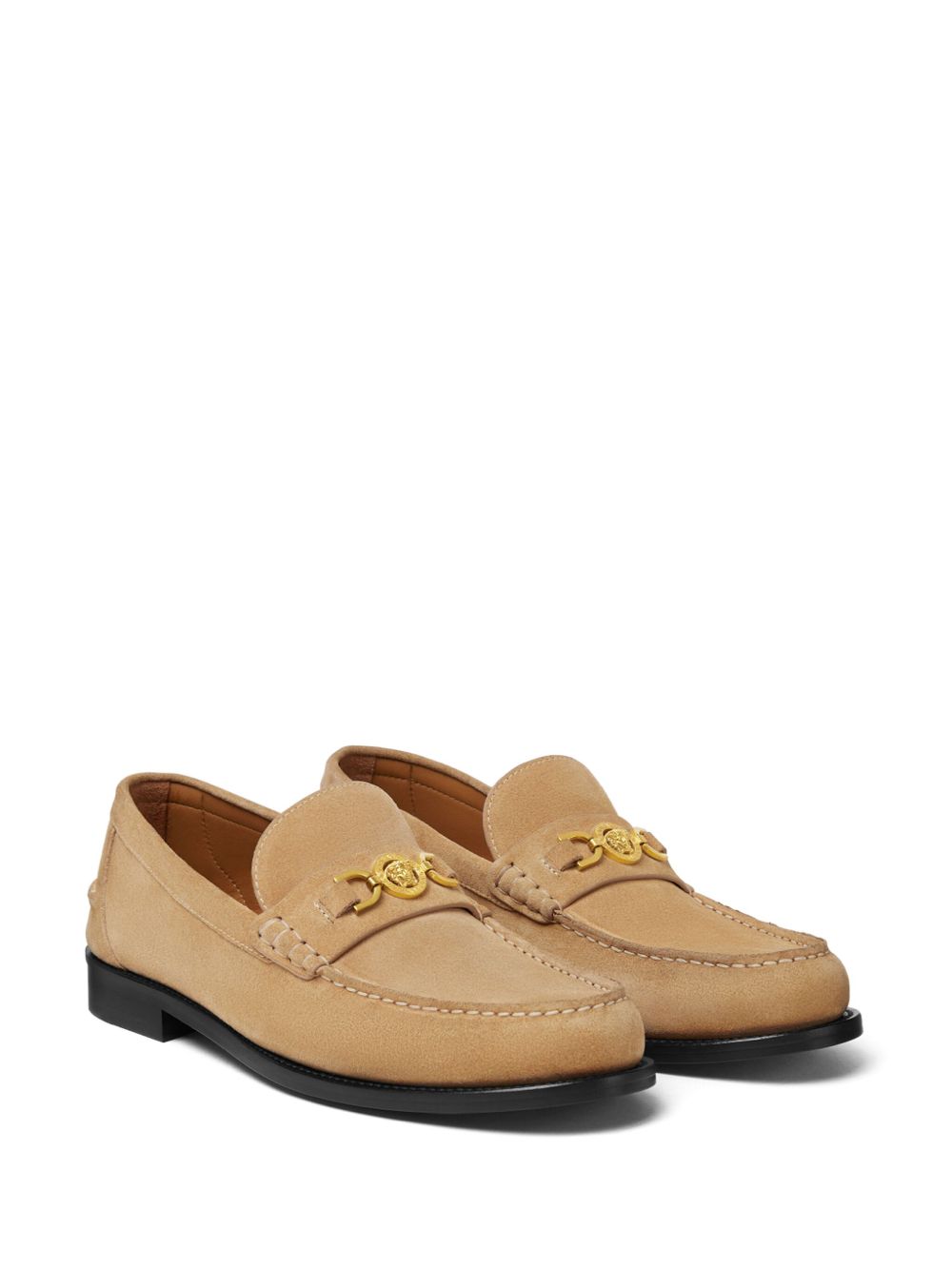 Sand Brown Calf Suede Flat Shoes