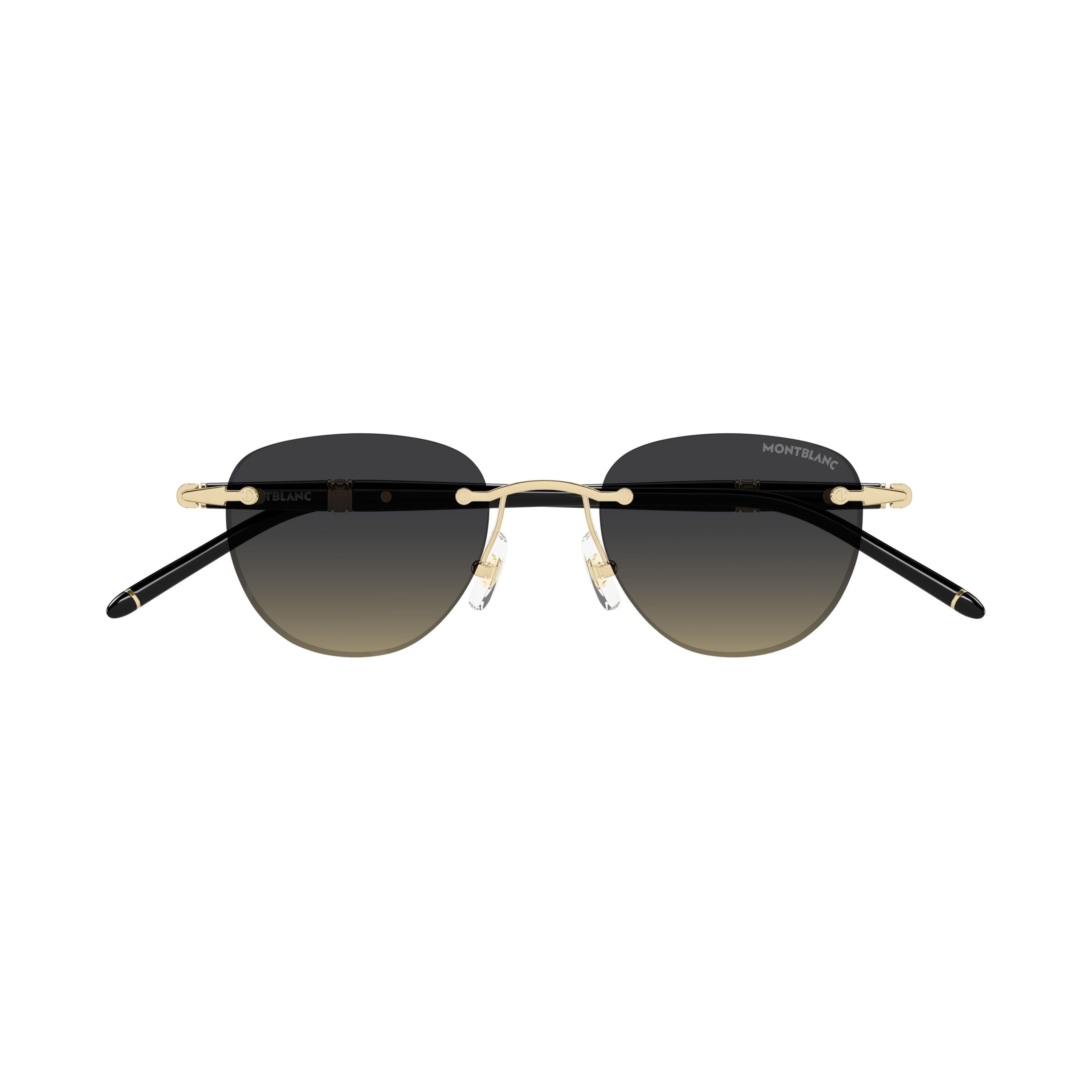 Mb0412s Rimless Gradient Lens Sunglasses with Gold Accents