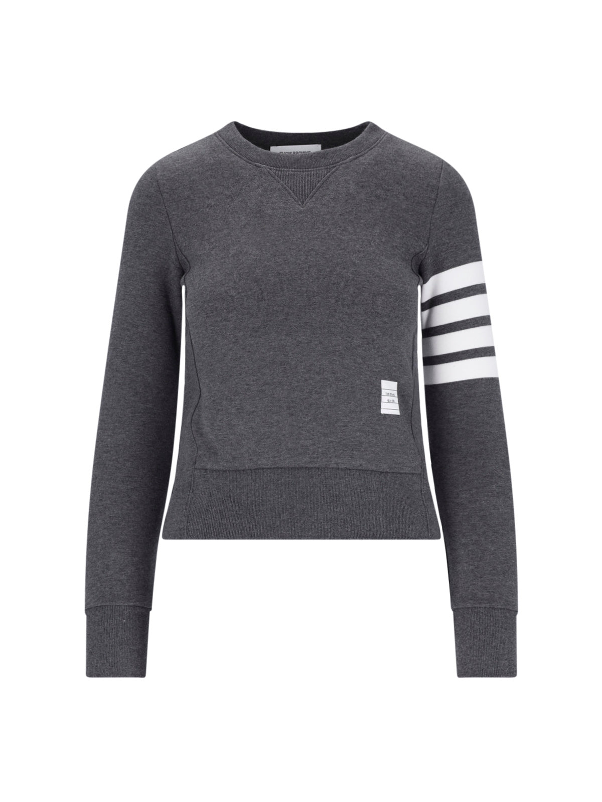 Crewneck Sweatshirt With Iconic Stripes And Tricolor Tab