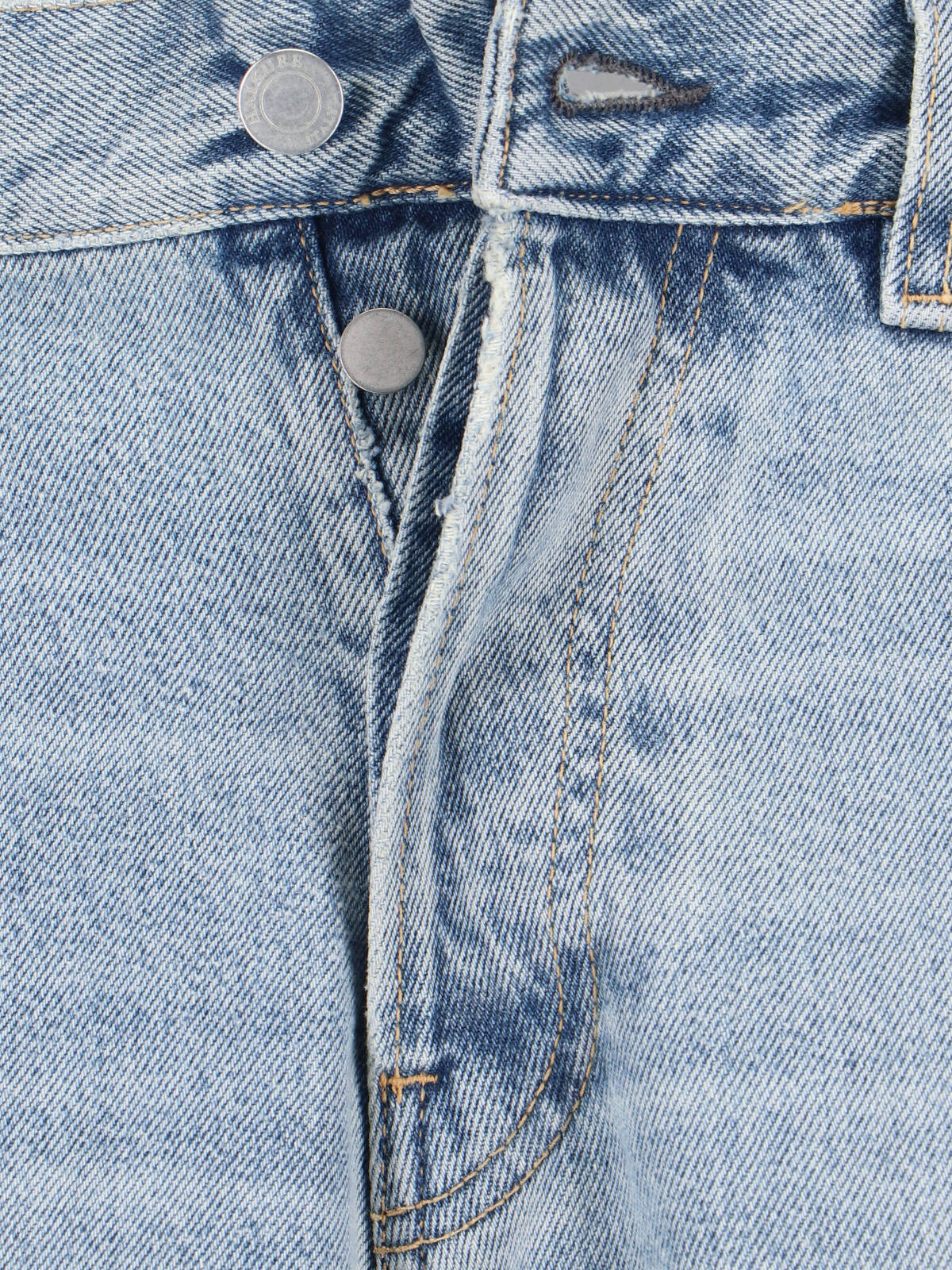 Light Blue Wide-Leg Denim Jeans With Mid-Rise Waist And Five-Pocket Design