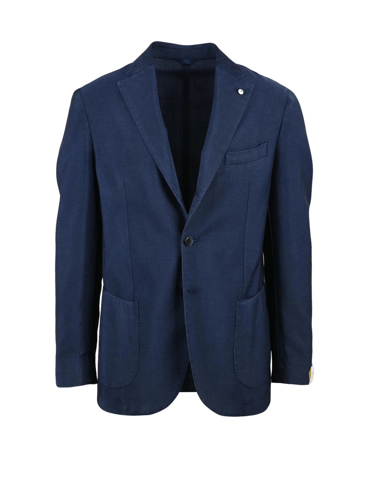 Blue Wool Mohair Wool Rounded Blazer
