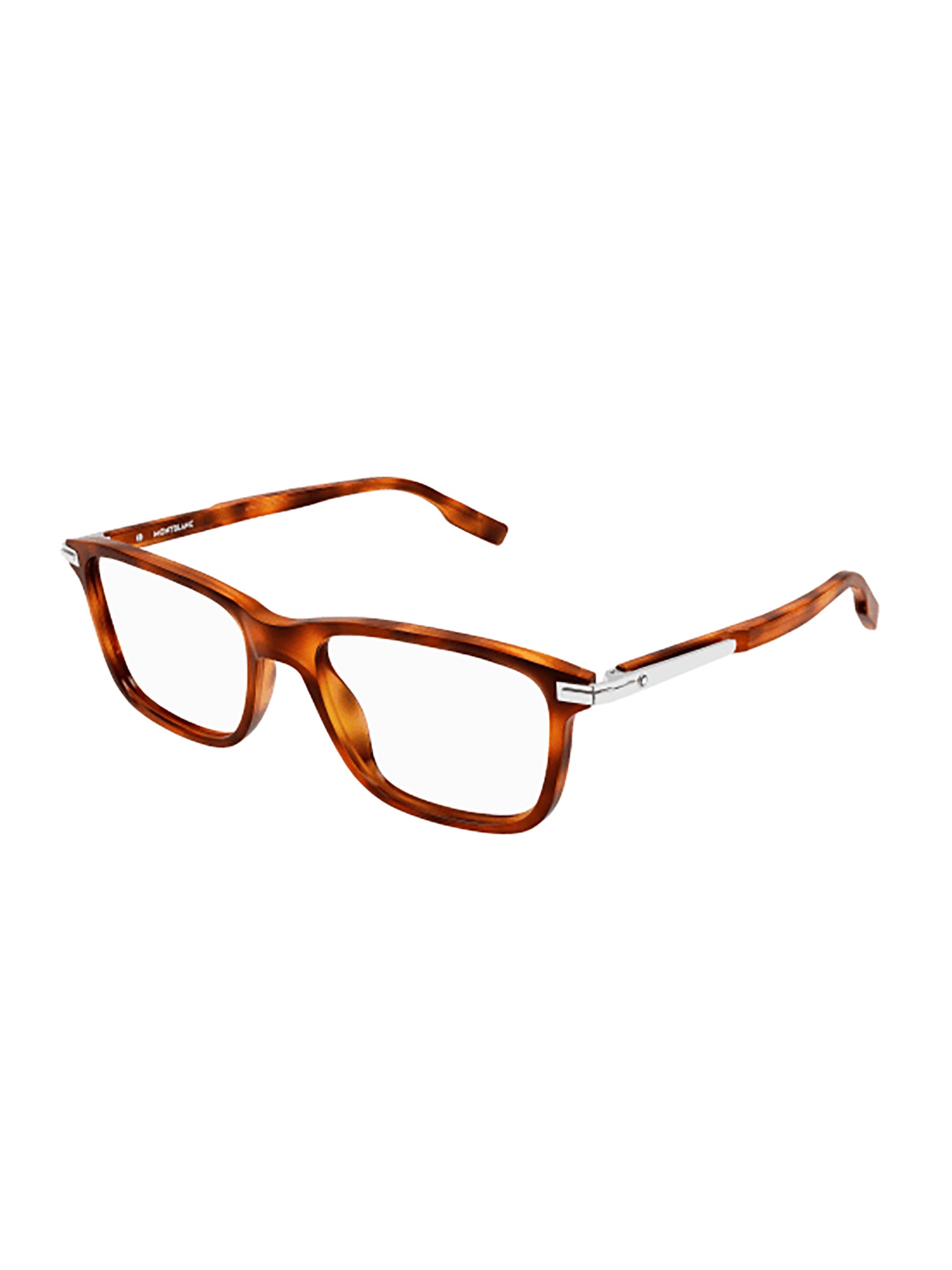 Rectangular Brown Acetate Optical Frames with Metallic Accents