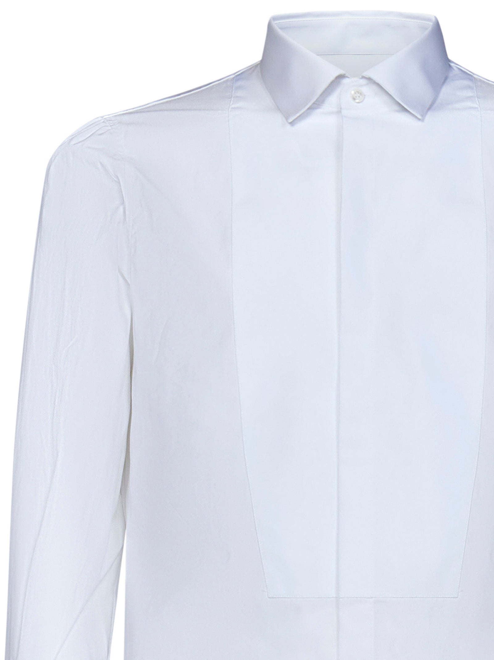 White Stretch Cotton Poplin Tuxedo