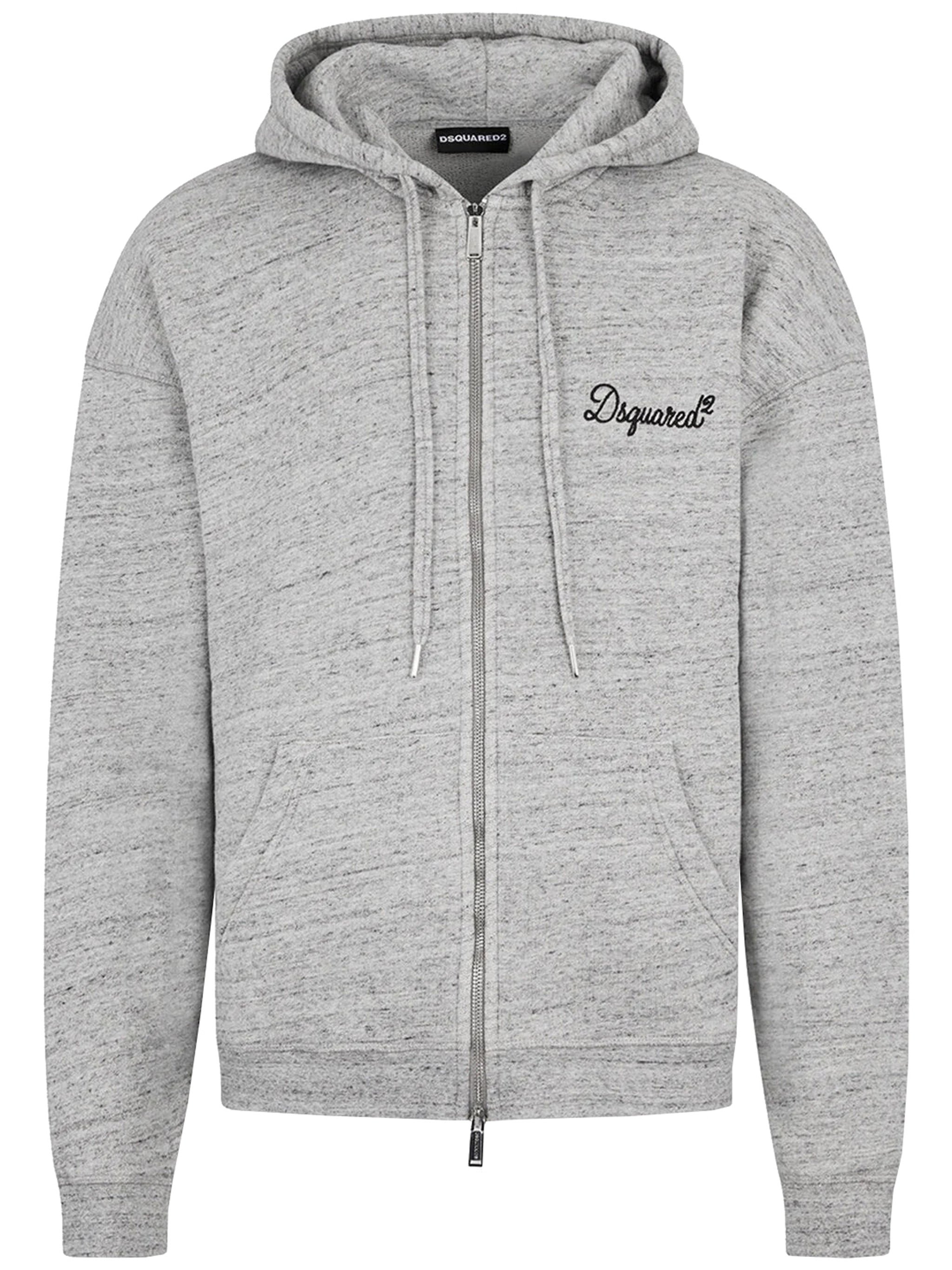 Felpa Con Zip Grey Zip-Up Hoodie