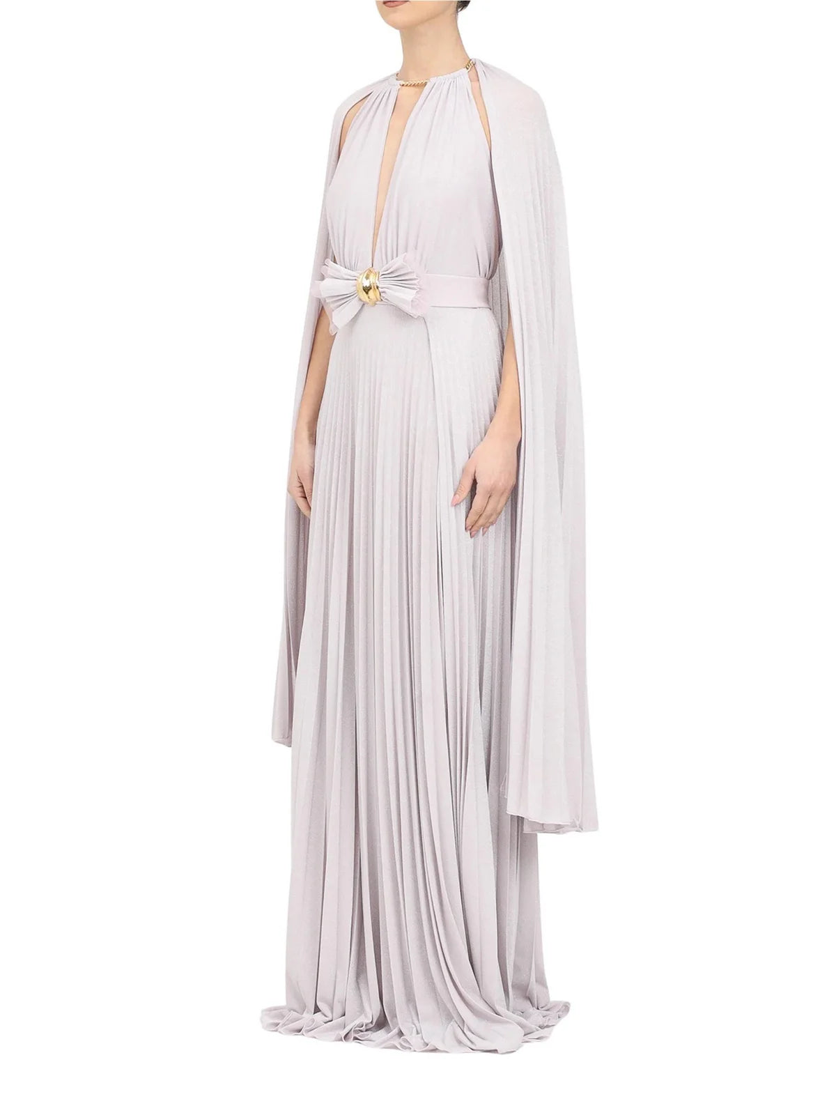 Pink Viscose Polyester Polyamide Maxi Dress