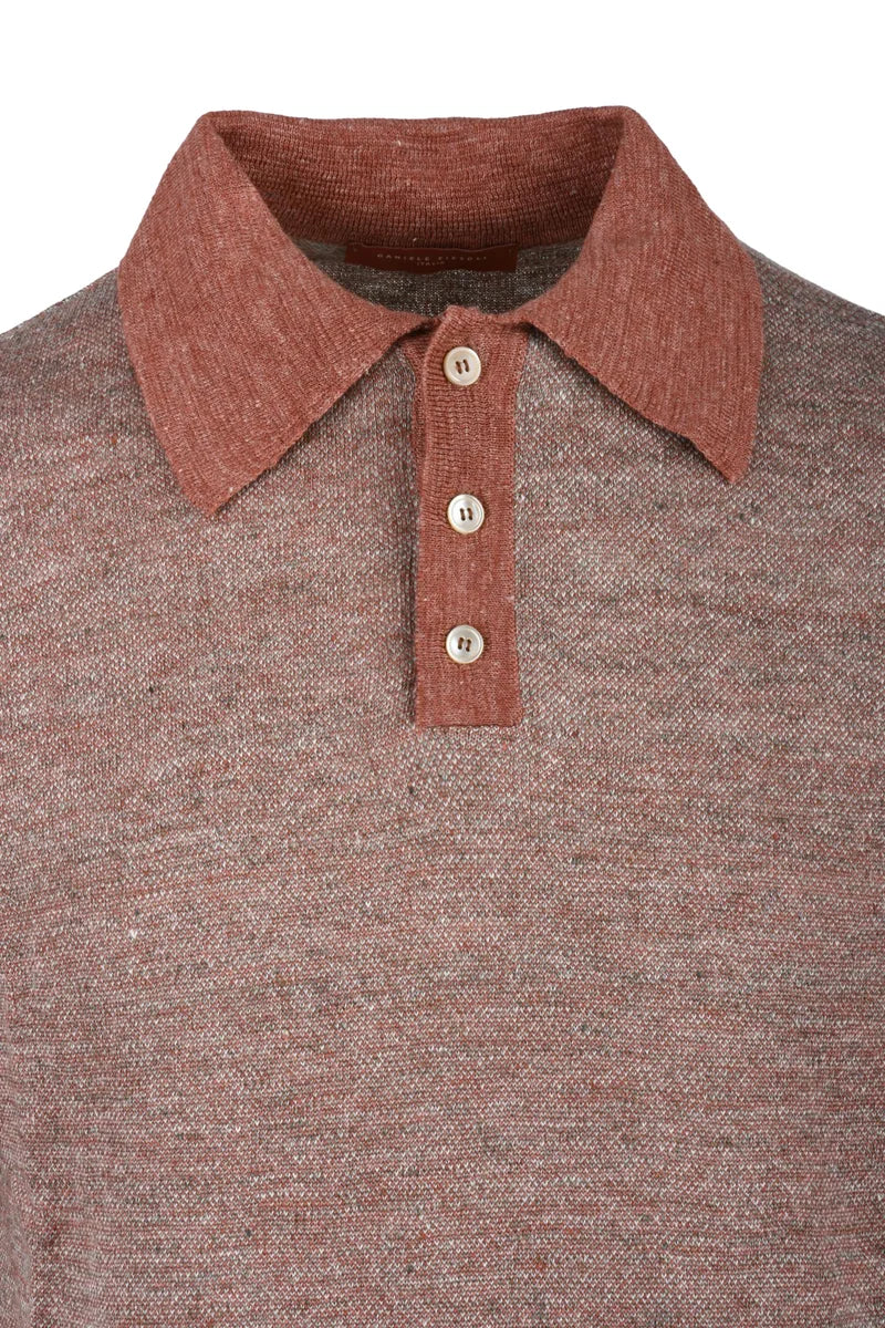 Knit Polo Linen - Rust