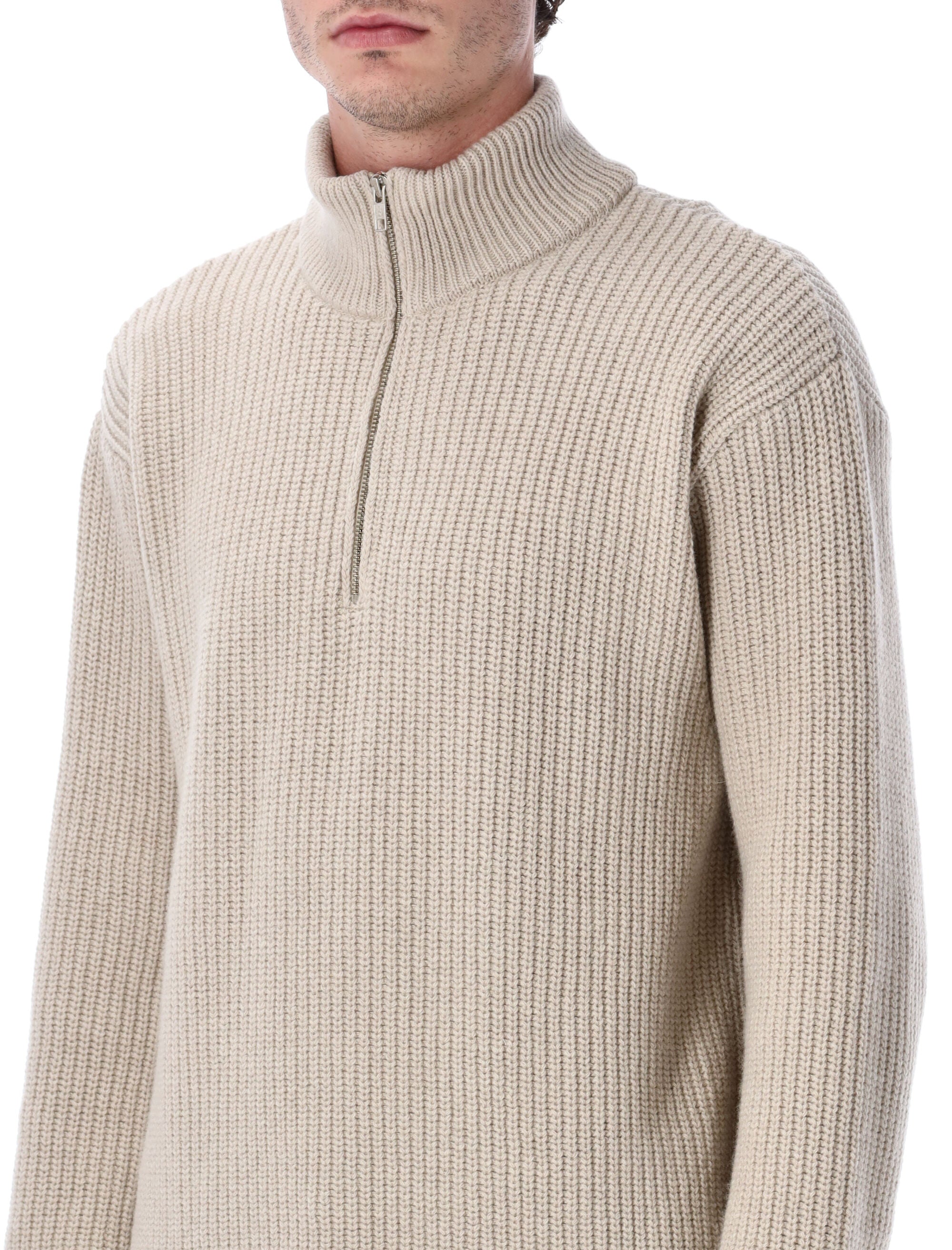 Recycled Merino Wool Quarter Zip Sweater
