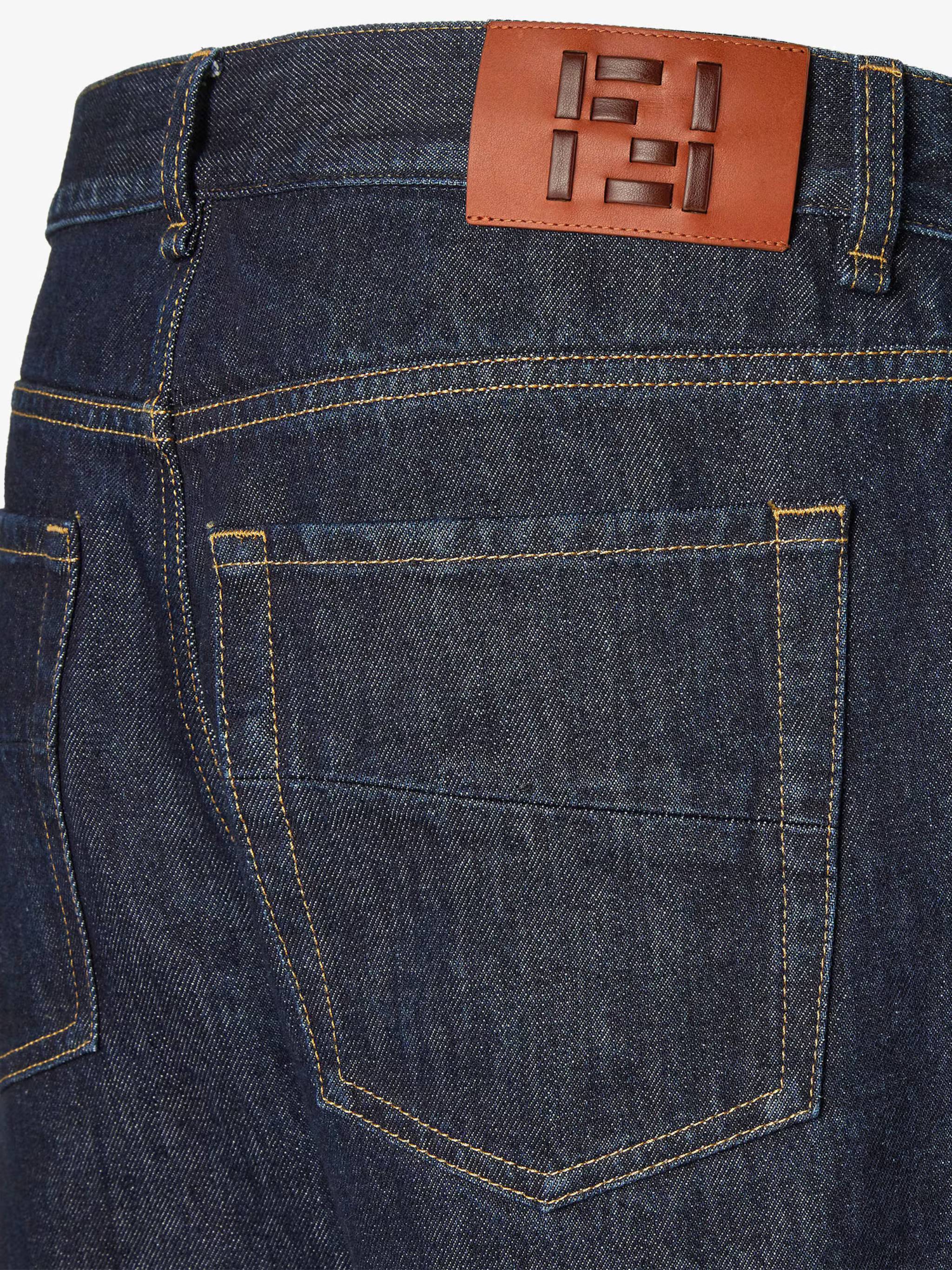 Straight-Leg Denim Jeans with Contrast Stitching and Logo Patch