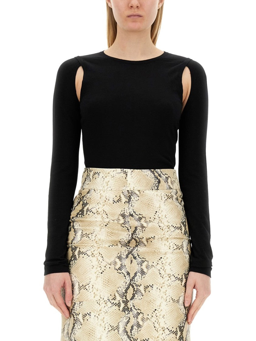 Cut-Out Shoulder Top In Soft Cotton