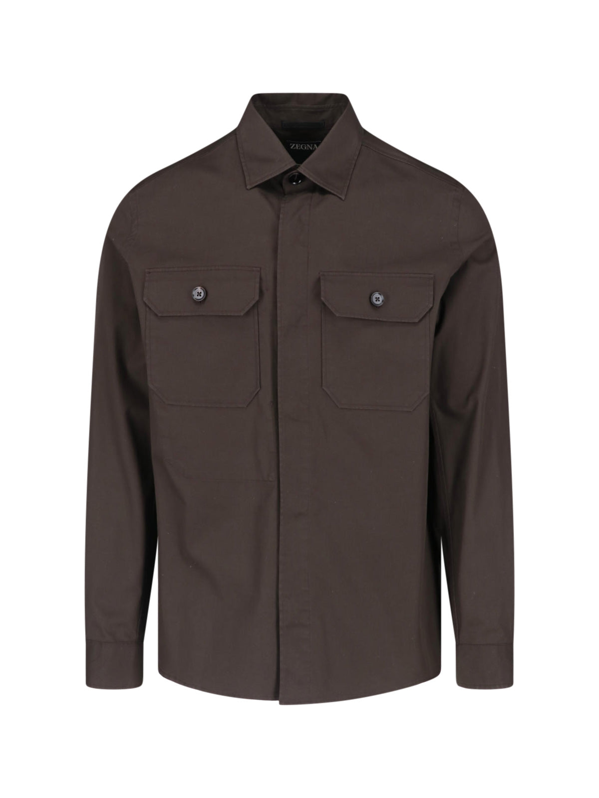 Brown Structured Tailored Silhouette Shirt