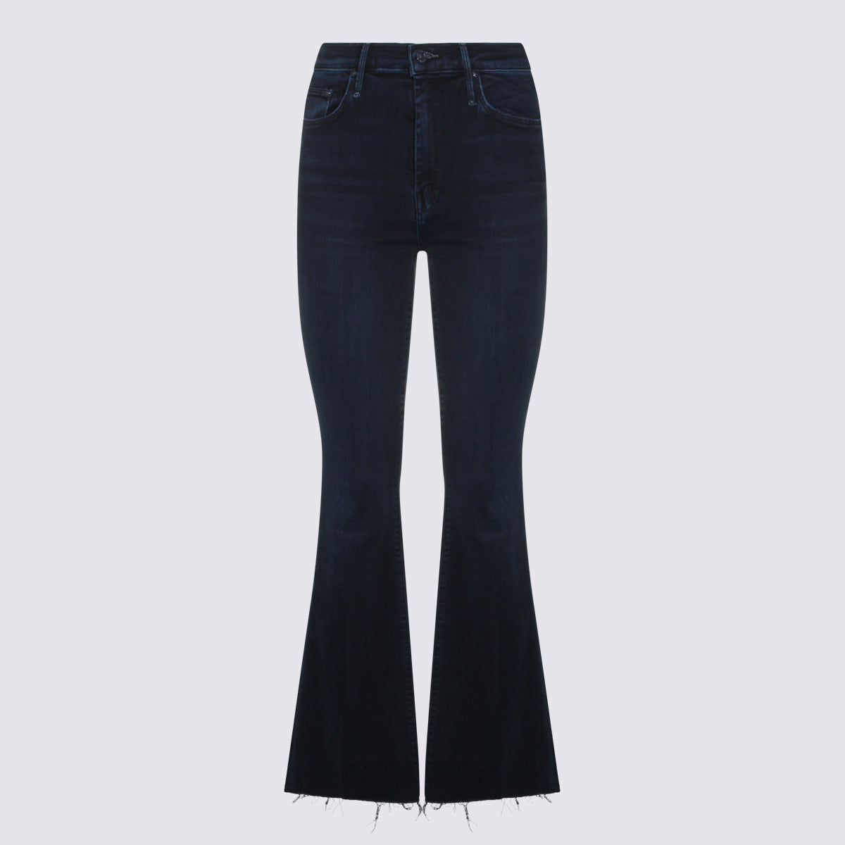 Navy Blue High-Waisted Wide-Leg Jeans