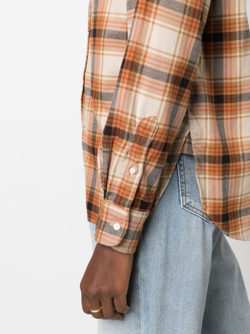 Check Print Beige Shirt