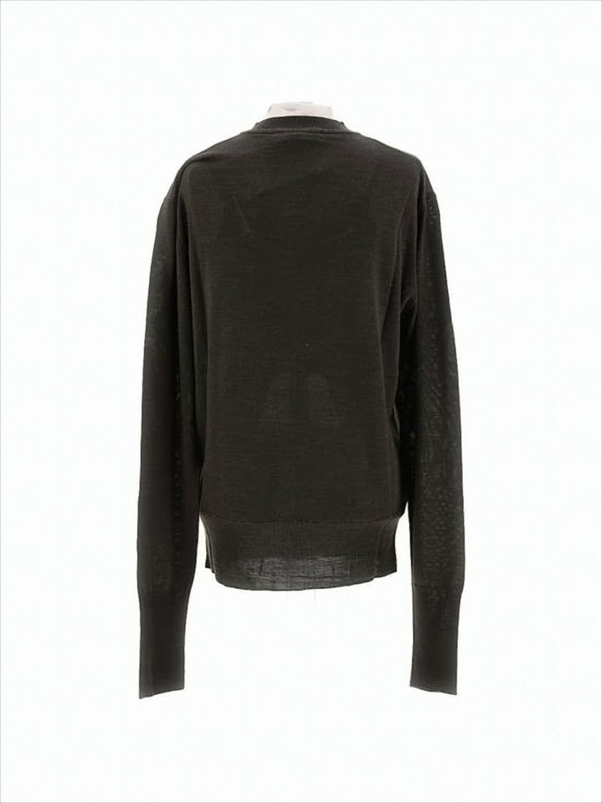 Classic Round Neck Cardigan with Button-Down Front