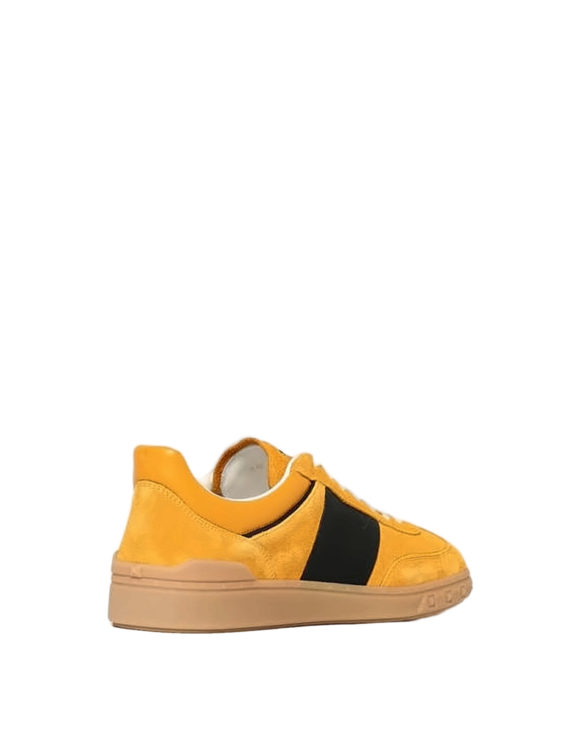 Vibrant Yellow Suede Sneakers with Black Panel