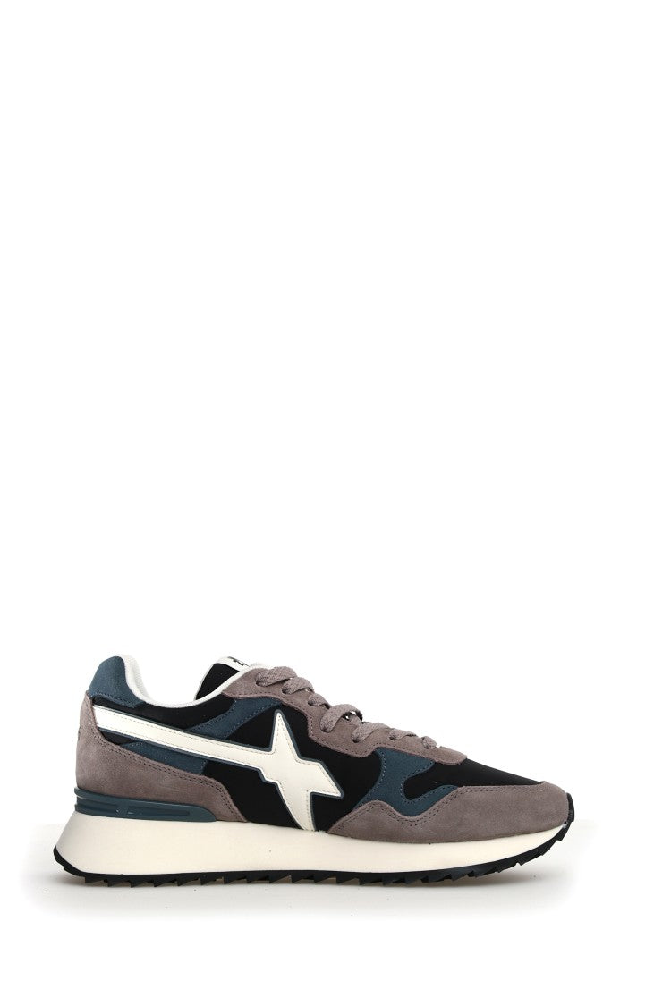 Ultra-Light Sneakers with Technical Fabric and Suede Blend