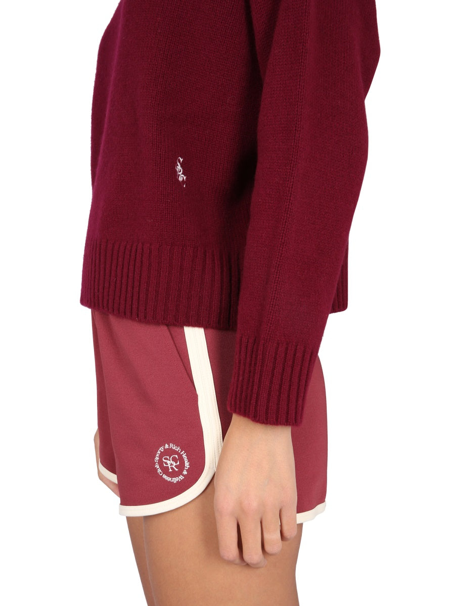 Cropped Turtleneck Sweater With Ribbed Texture