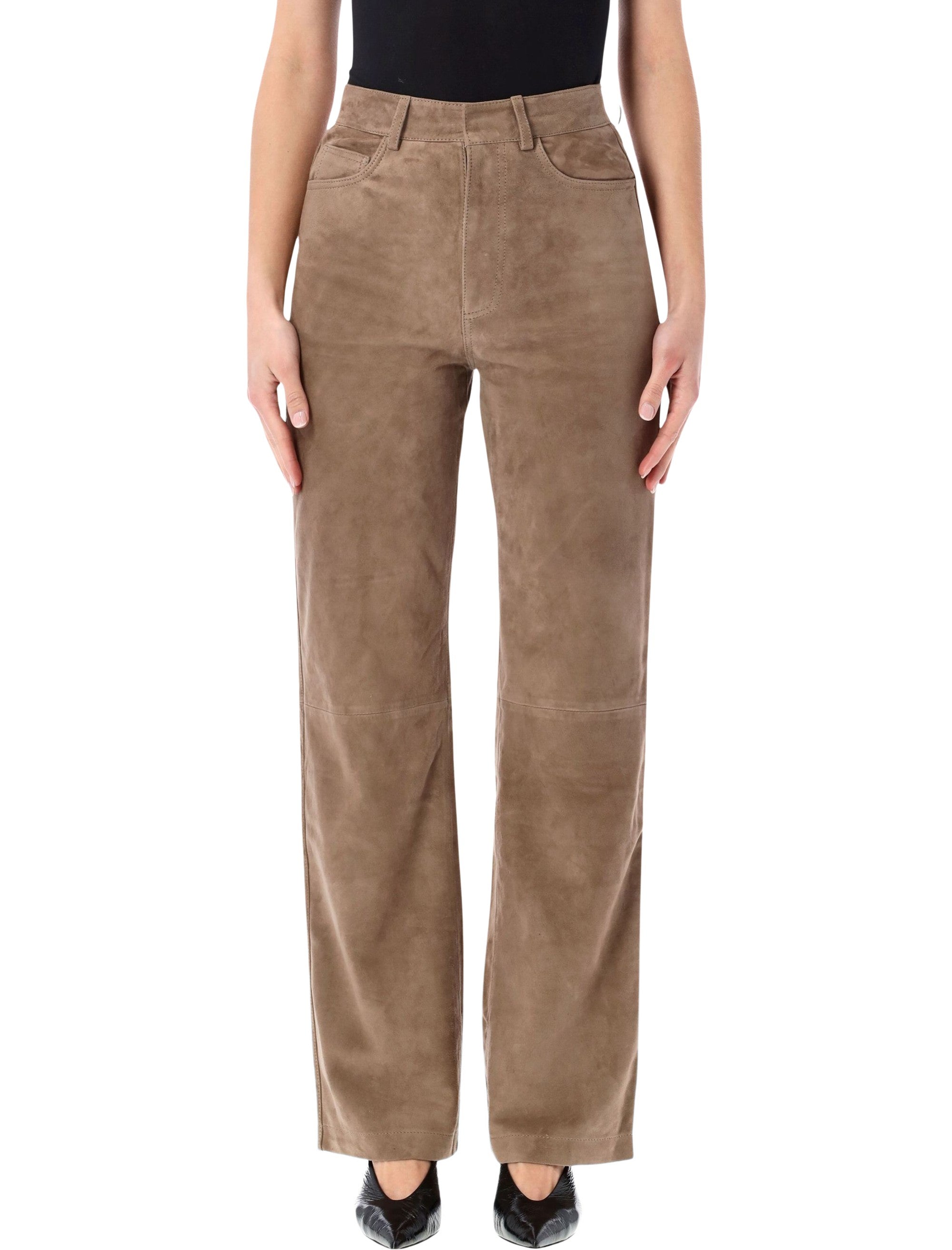Straight Suede Pants