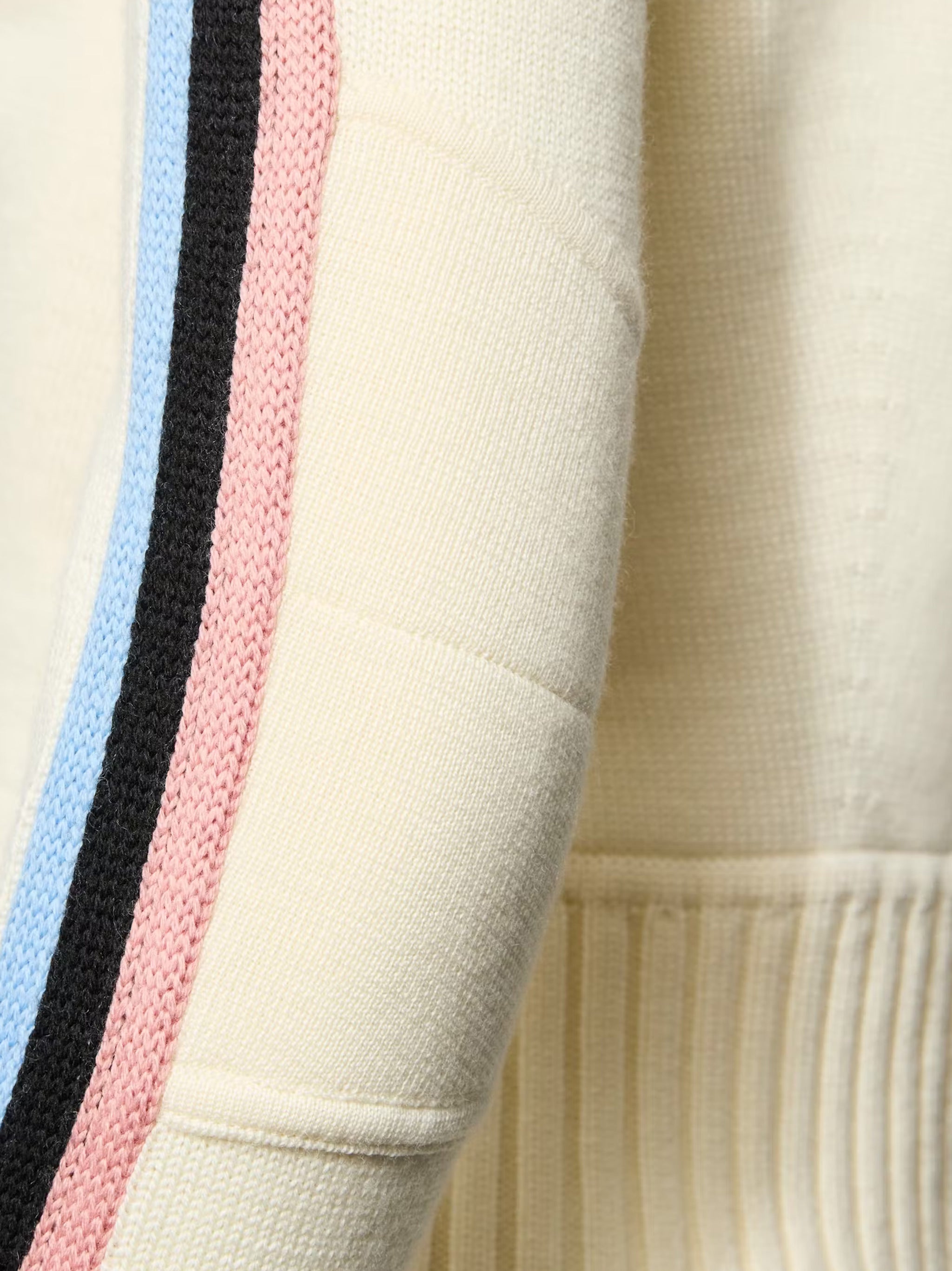 Neutral Striped Ribbed Knit Trekking Cardigan