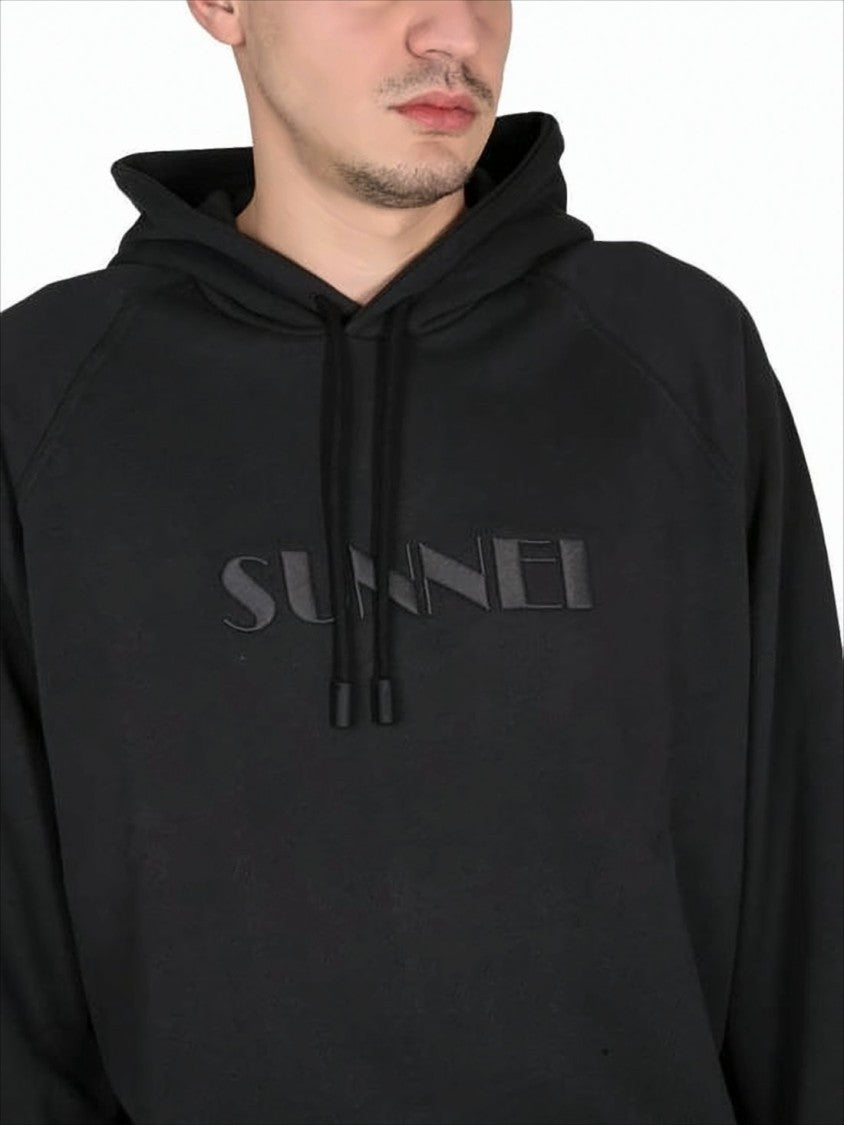 Relaxed-Fit Black Hoodie with Subtle Embossed Logo