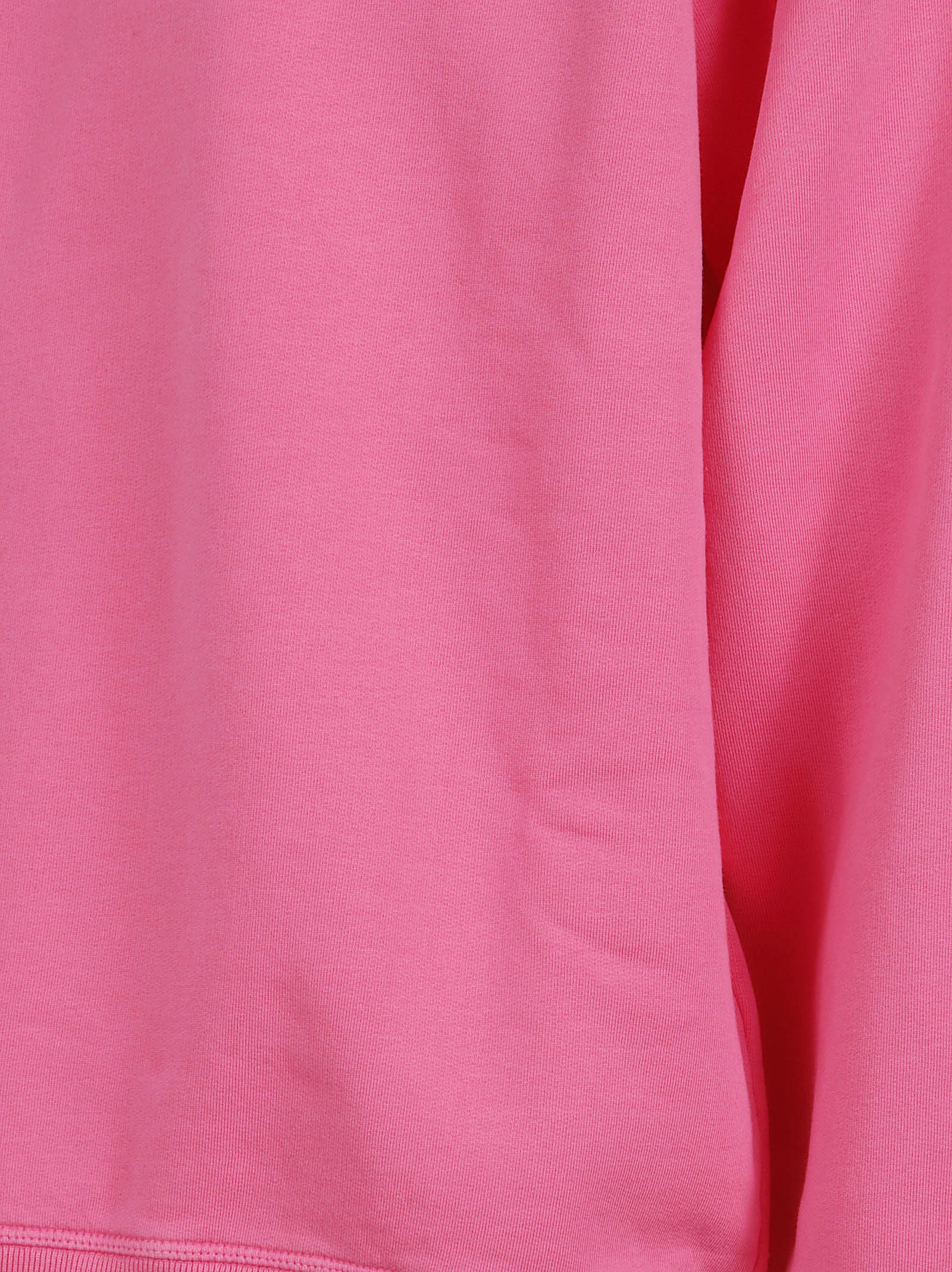 Vibrant Pink Cotton Sweater with Crew Neckline