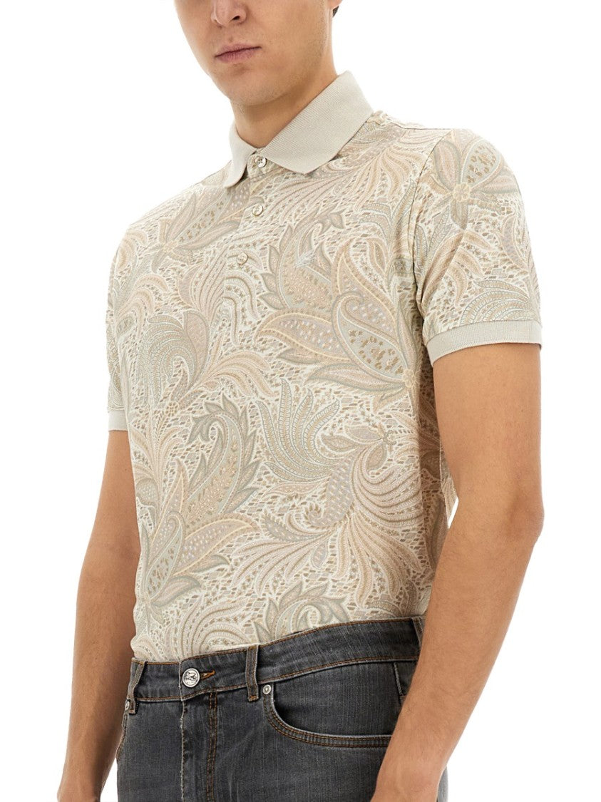 Polo Shirt With Paisley Print