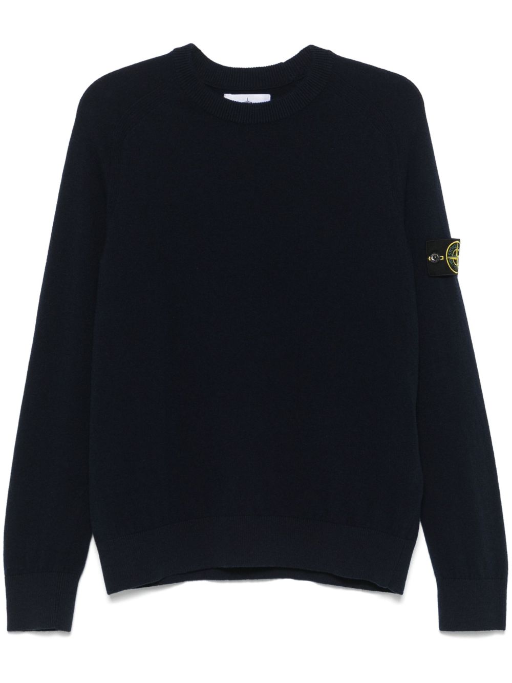 Sweter z okrągłym dekoltem z lekkiej wełny Geelong z naszywką z logo