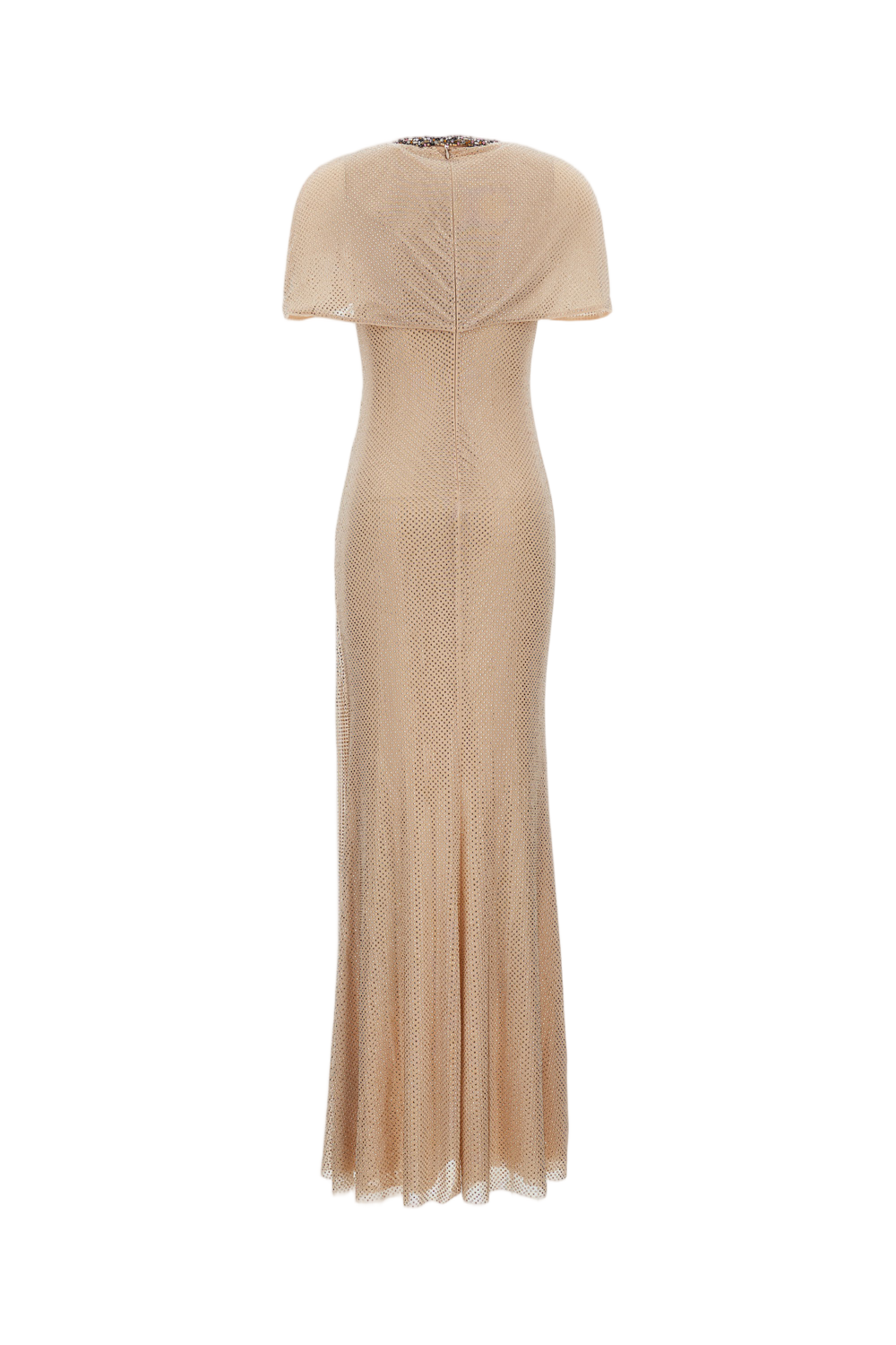 Champagne Rhinestone Maxi Dress