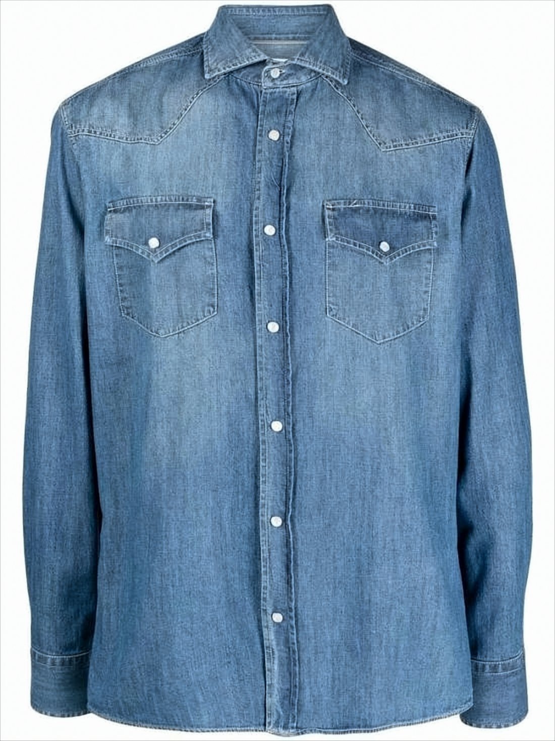 Medium Blue Denim Long-Sleeve Shirt