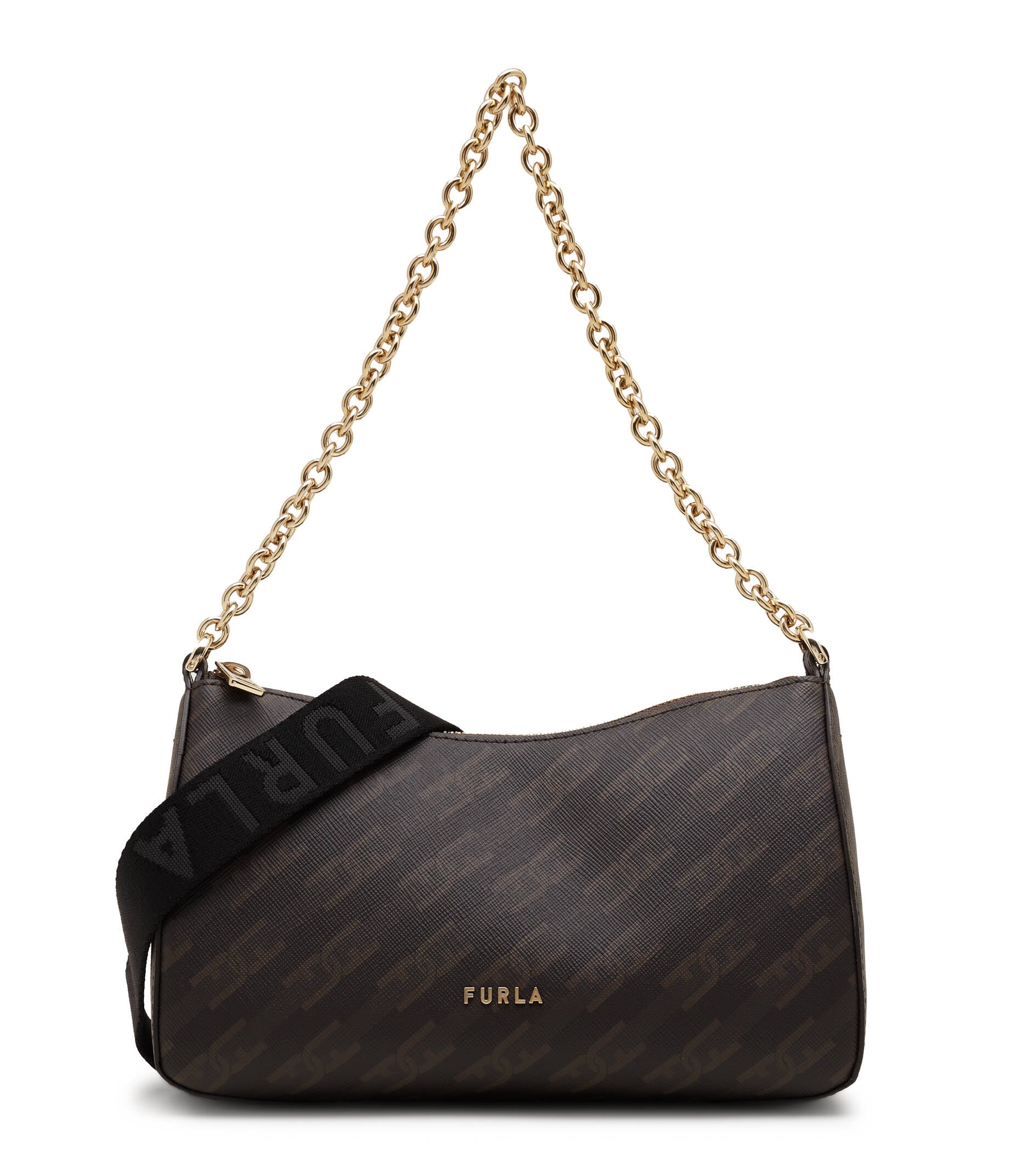 Structured Monogram Bag with Chain Strap