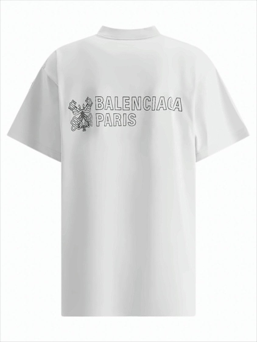 Relaxed-Fit White T-Shirt with Emblems