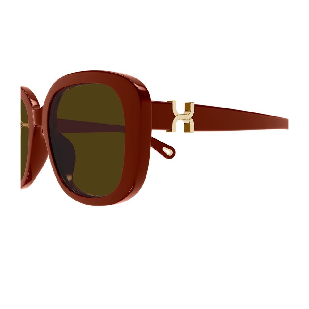 Ch0303Sk Marcie-Linea Chloé Glossy Burgundy Rectangular Sunglasses