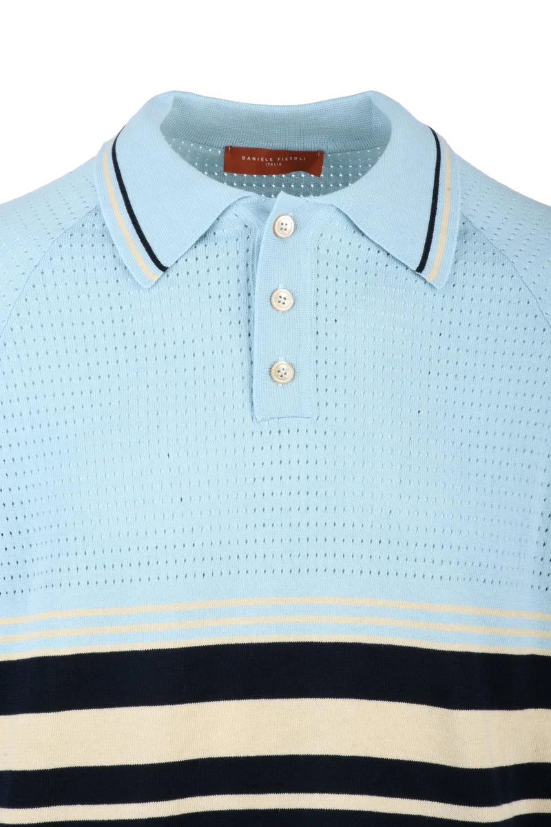 Knit Polo Shirt - Light Blue