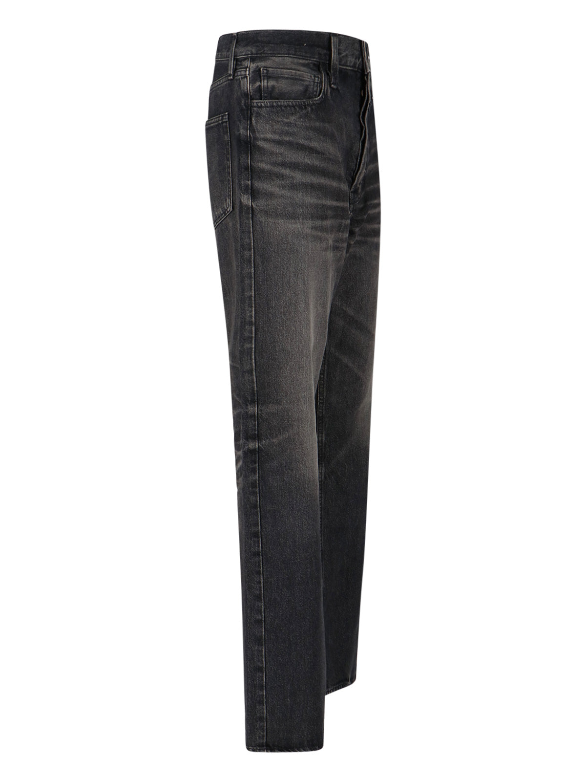 Straight-Leg Black Denim Jeans With Logo Detail