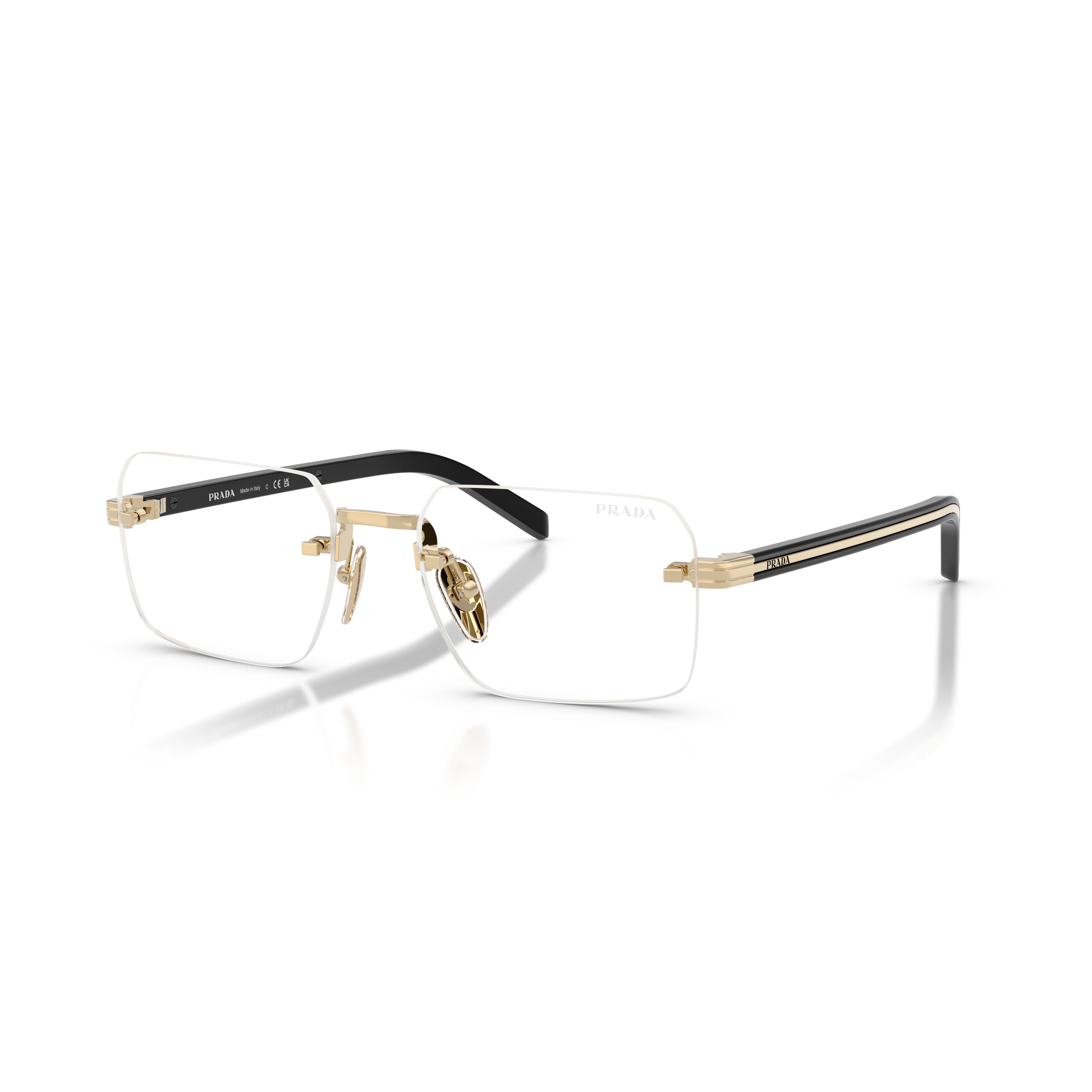 0pr D55s Rimless Rectangular Metal Eyeglasses