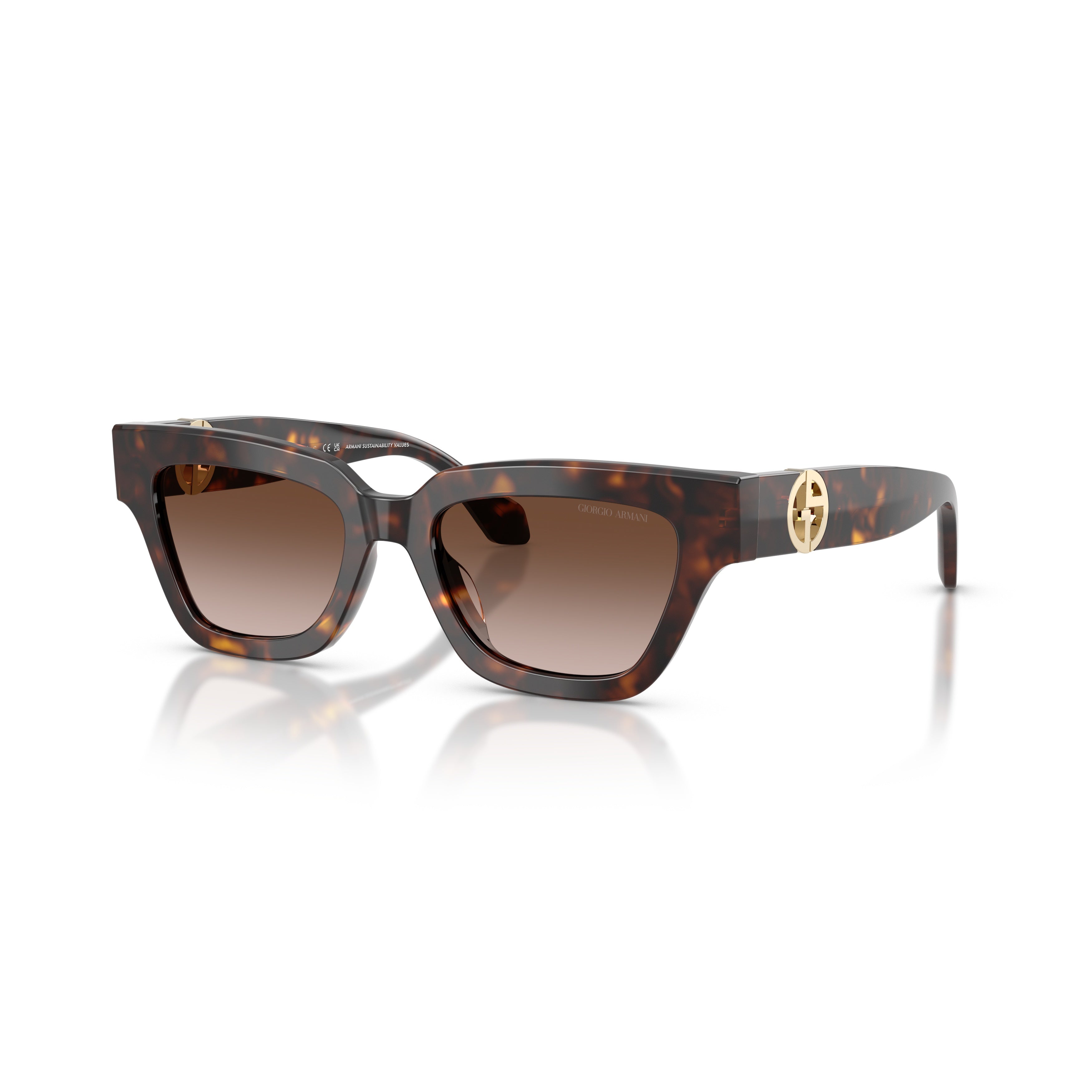 0ar8246u Bold Angular Sunglasses with Tortoiseshell Acetate Frame