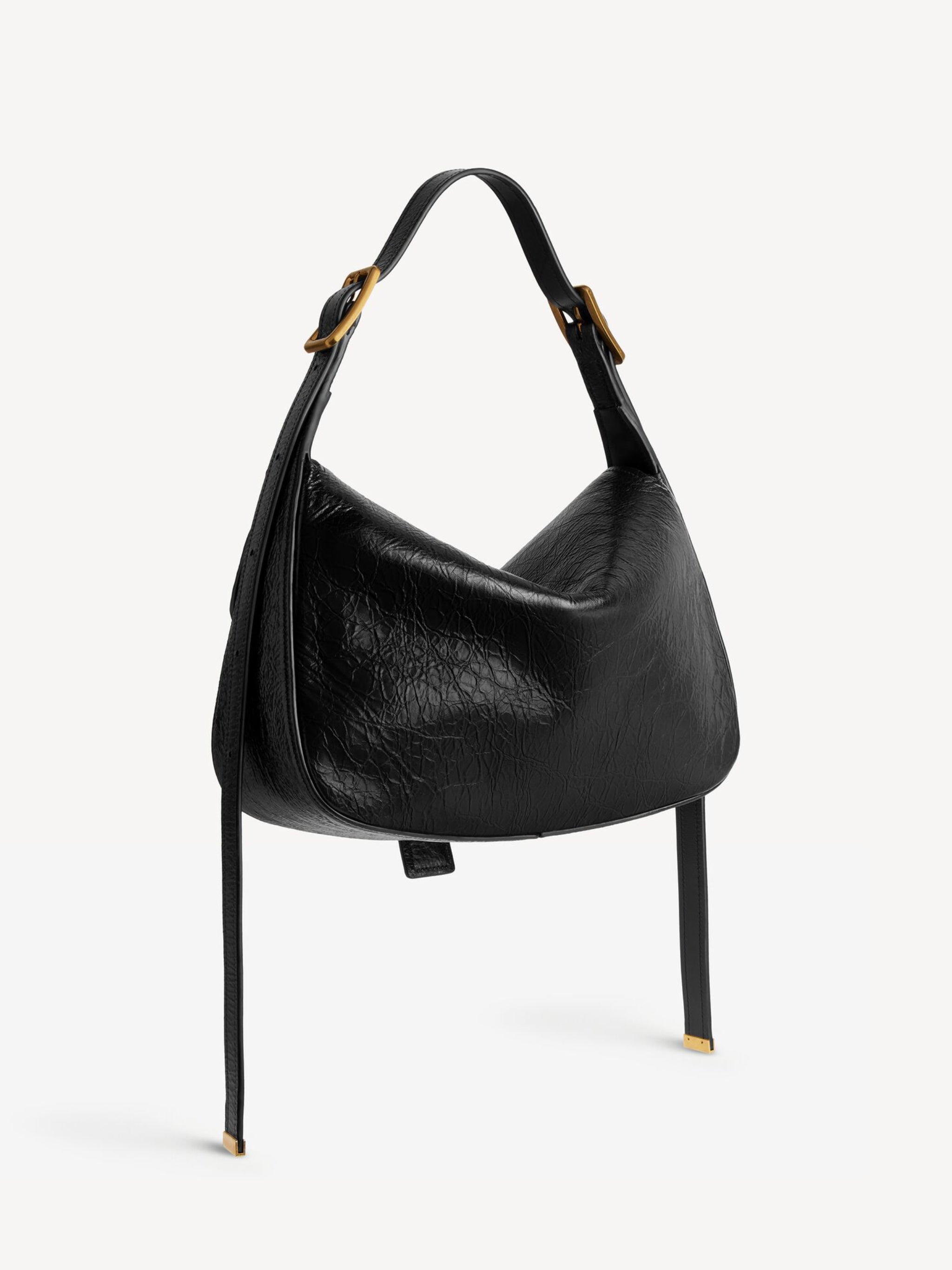 Black Clicca Structured Slouchy Leather Bag