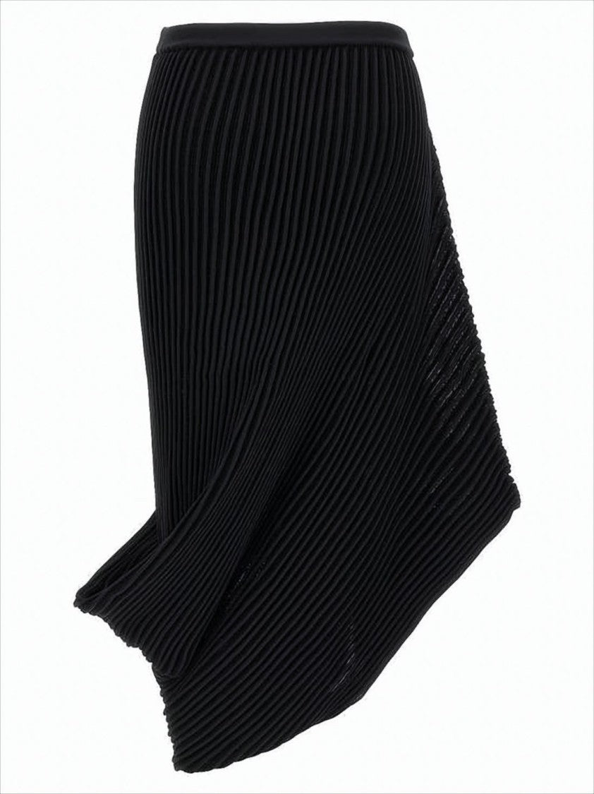 Pleated Midi Skirt with Textured Design