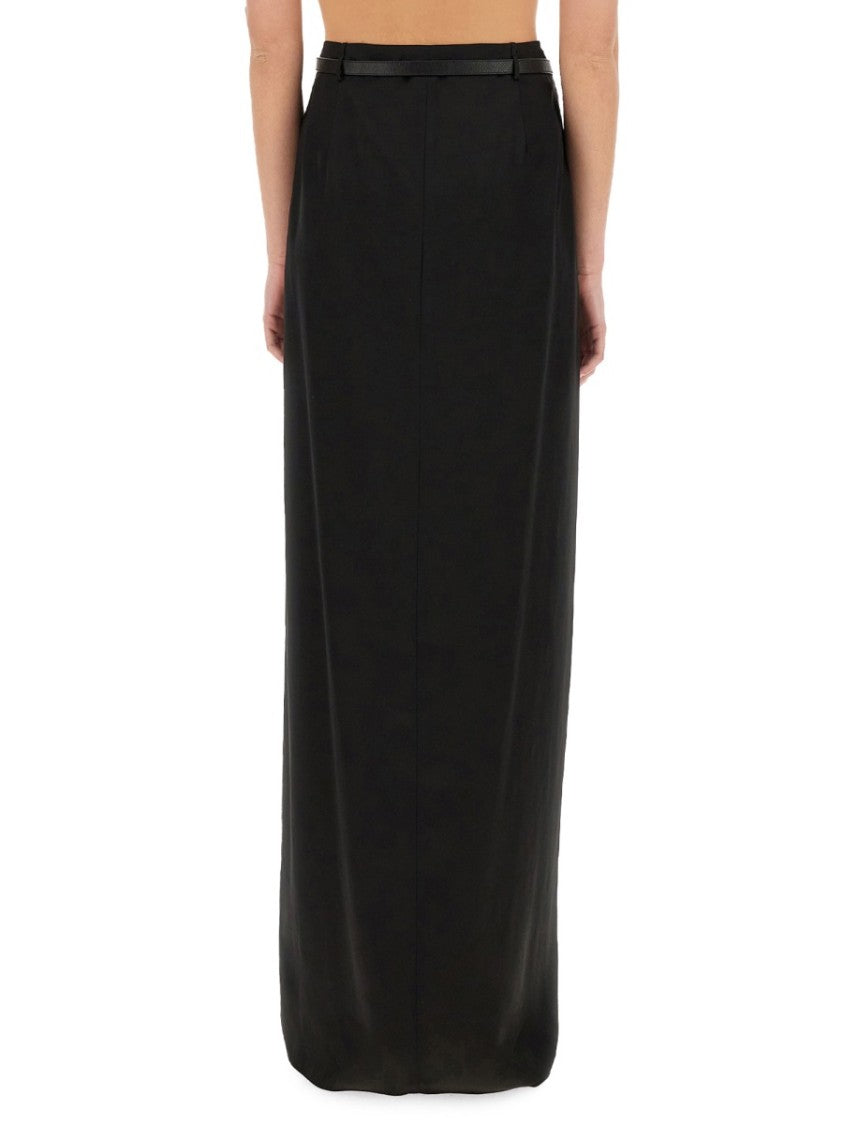Maxi Wrap Skirt With Belt Detail