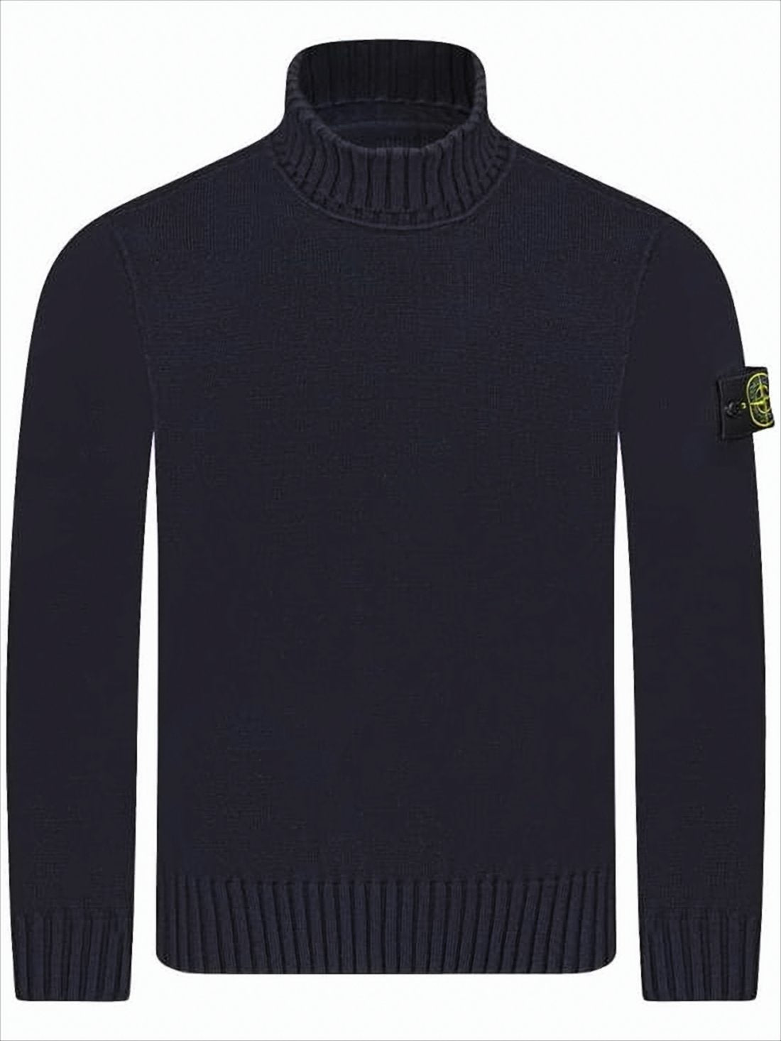 Knitted Turtleneck Sweater with Ribbed Detailing