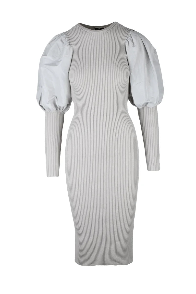 Long Knit Dress - Pearl Grey