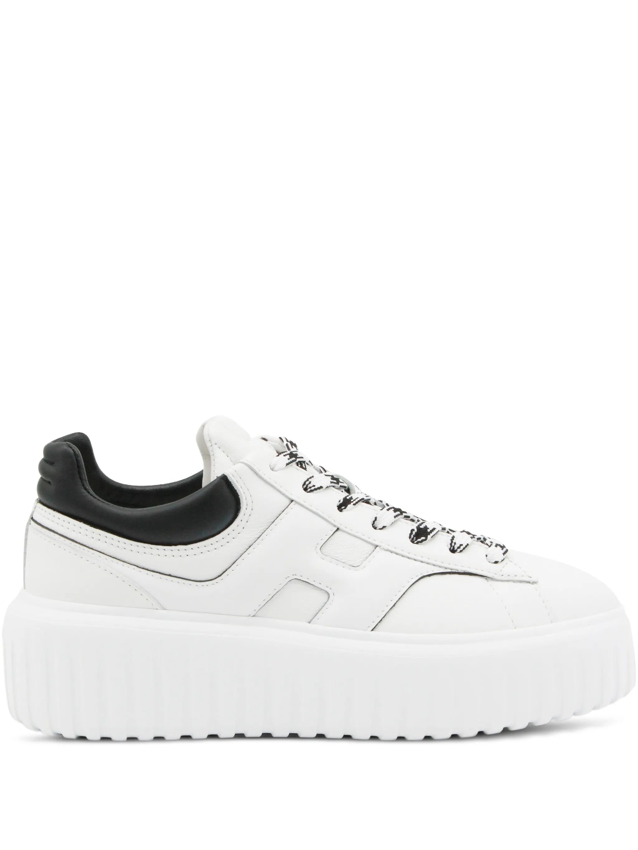 White Chunky Sole Black Accent Sneakers