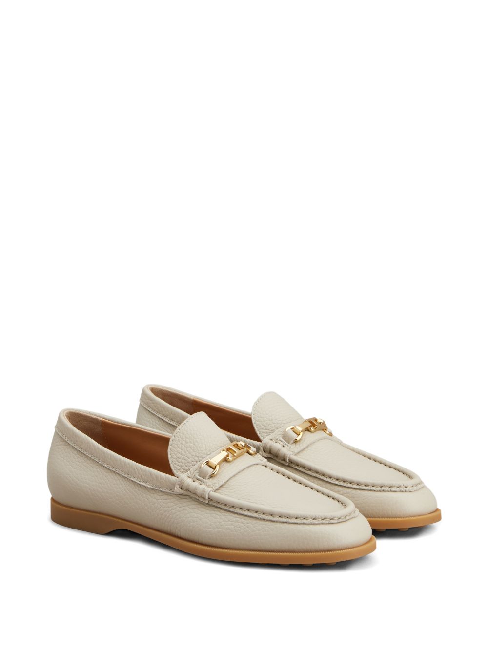 Textured Ecru Slip-On Flats