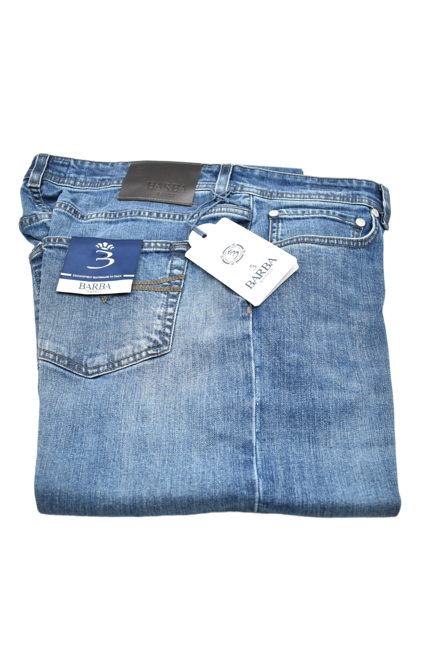 Classic Blue Denim Jeans with Subtle Fading