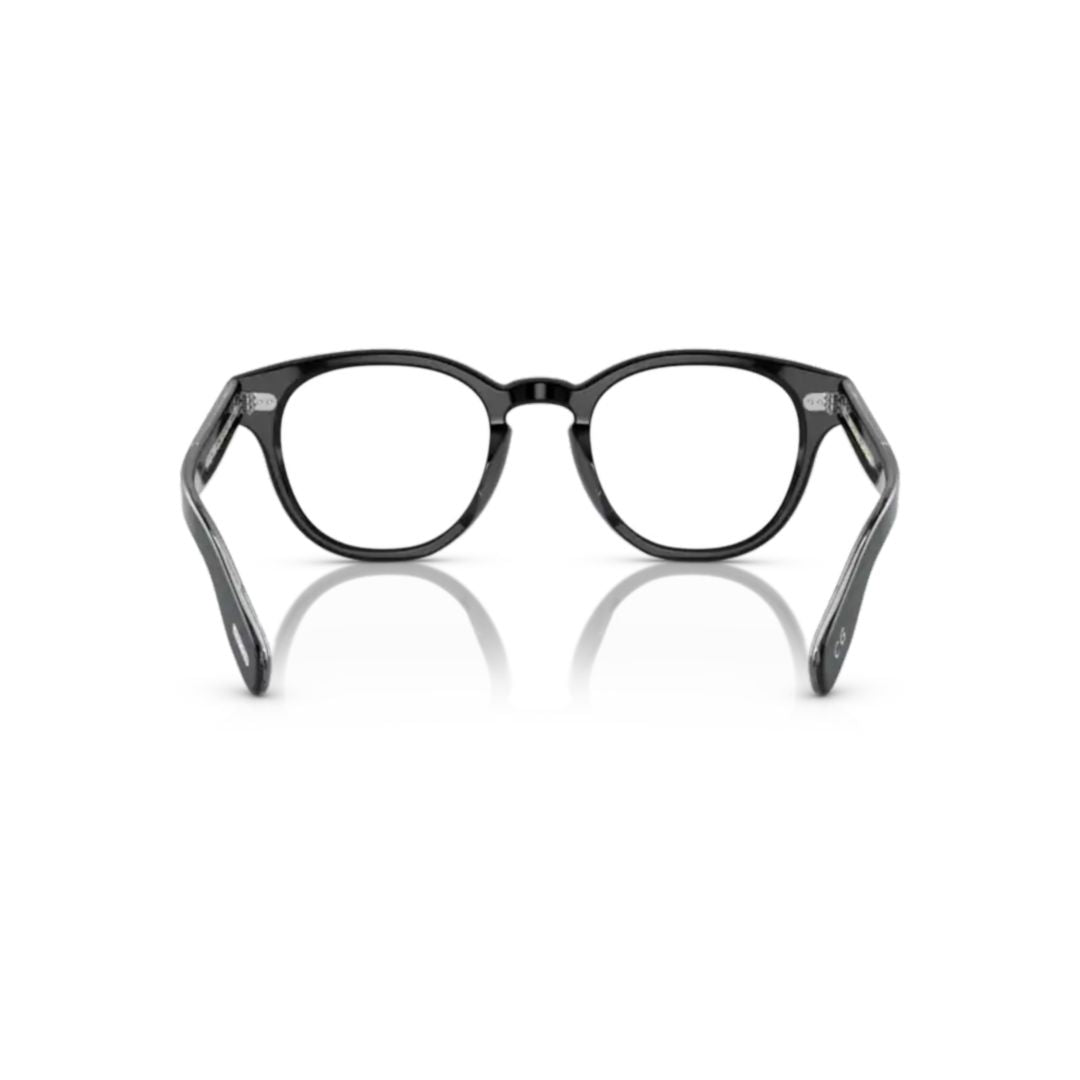 0ov5413u Classic Round Sunglasses with Glossy Black Acetate Frame