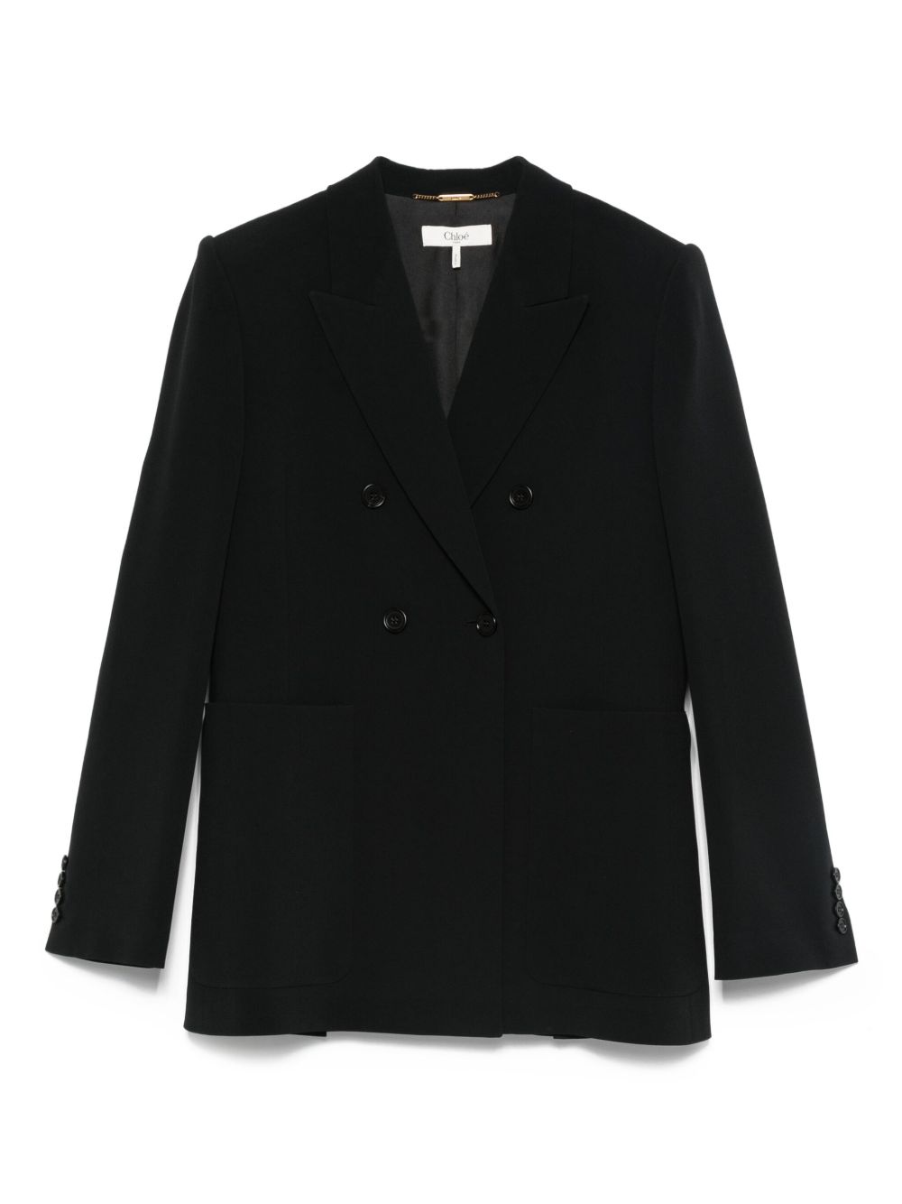 Double-Breasted Tailored Jacket In A Crêpe Mix