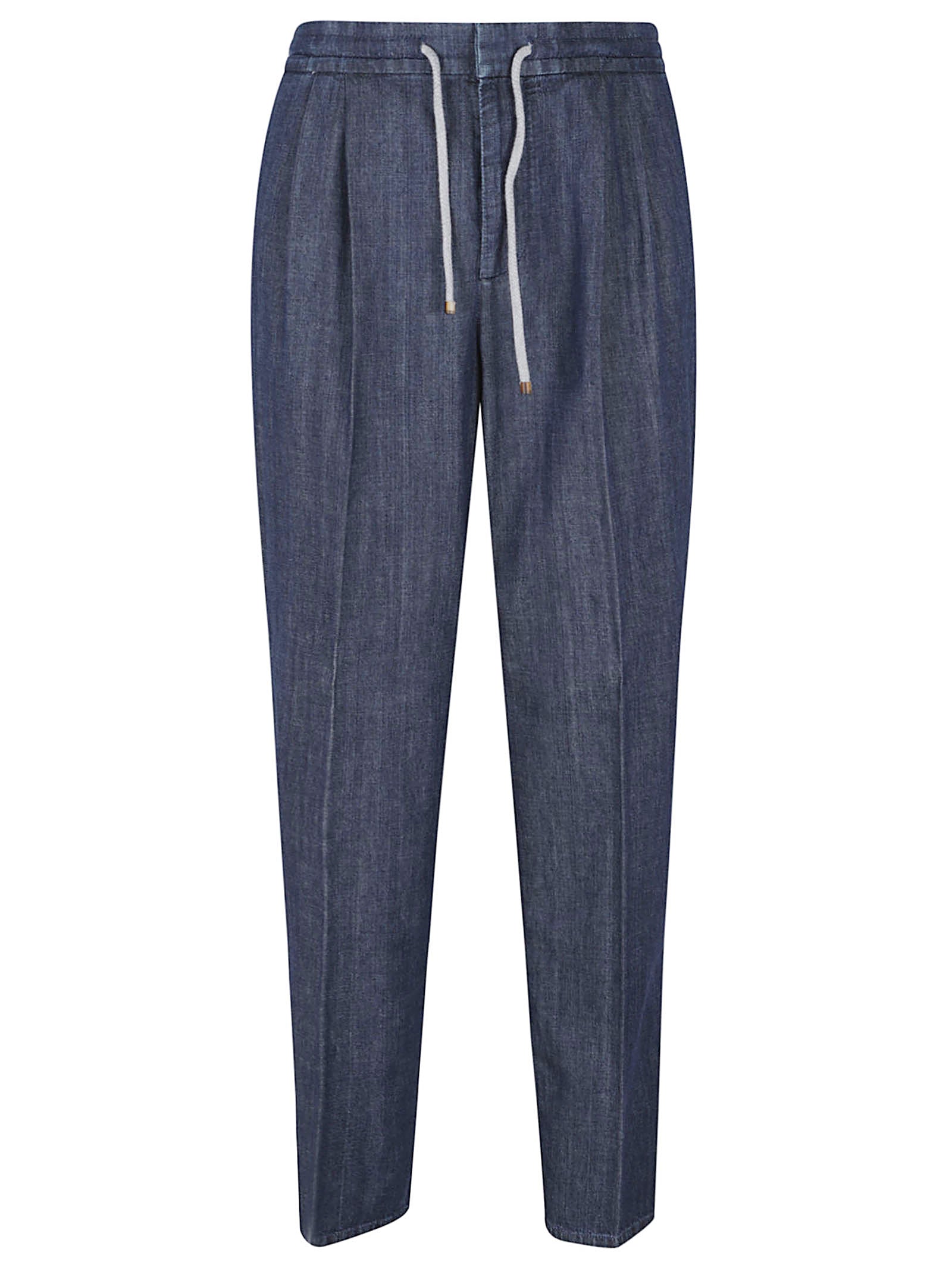 Relaxed Fit Denim-Effect Cotton Pants