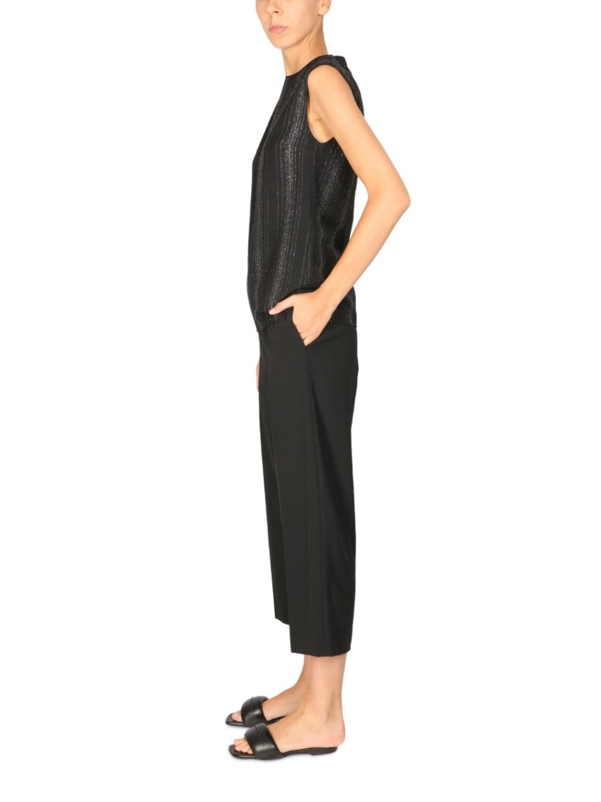 Vertical Lurex Striped Tailored Top