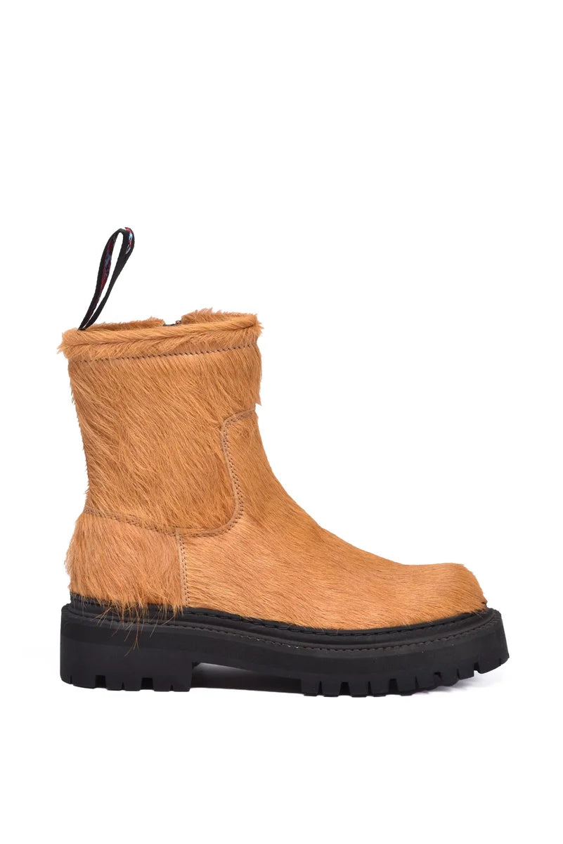 Lab Fur Ankle Boot - Brown